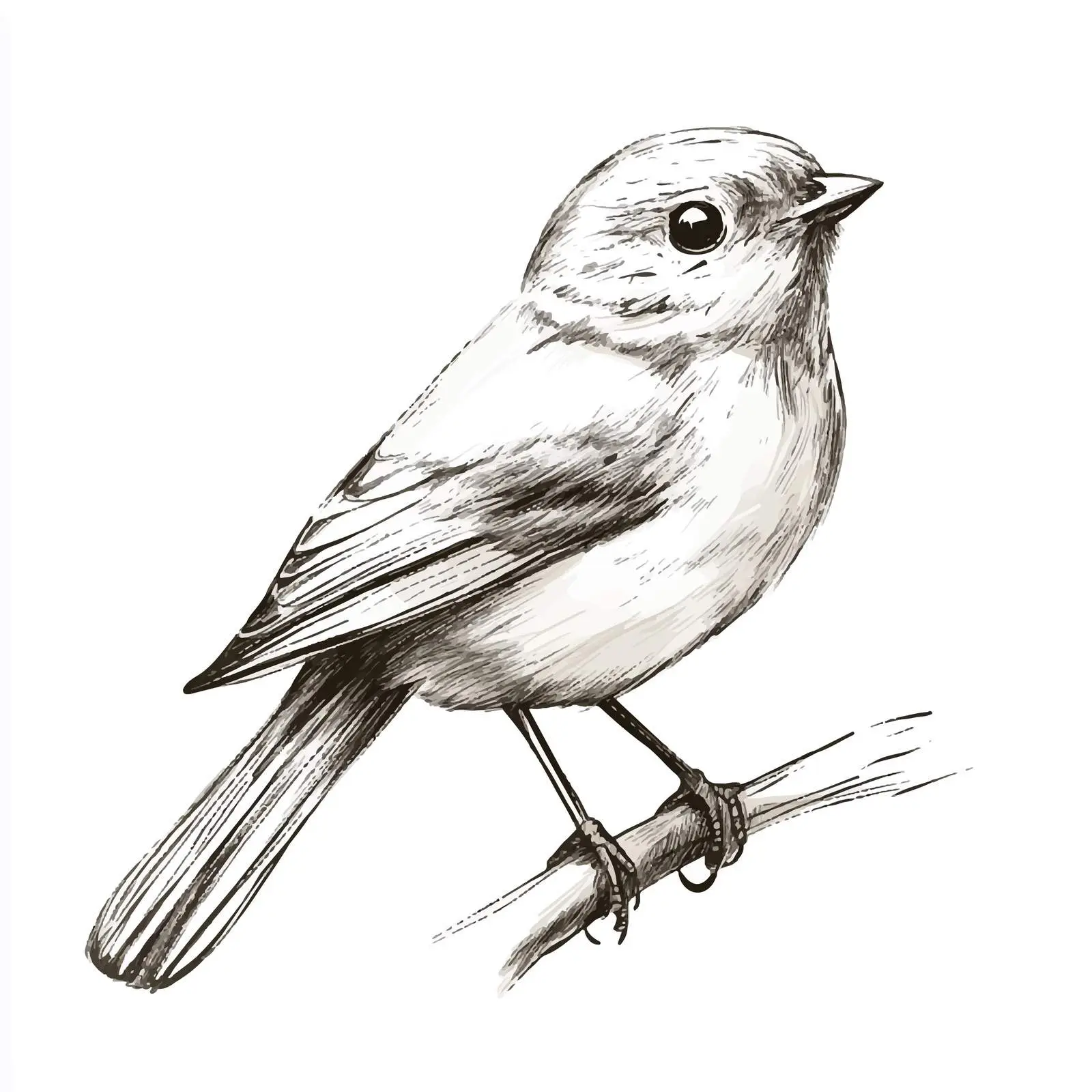 Hand Drawn Bird Sketch on White Background — free download from Dotvec