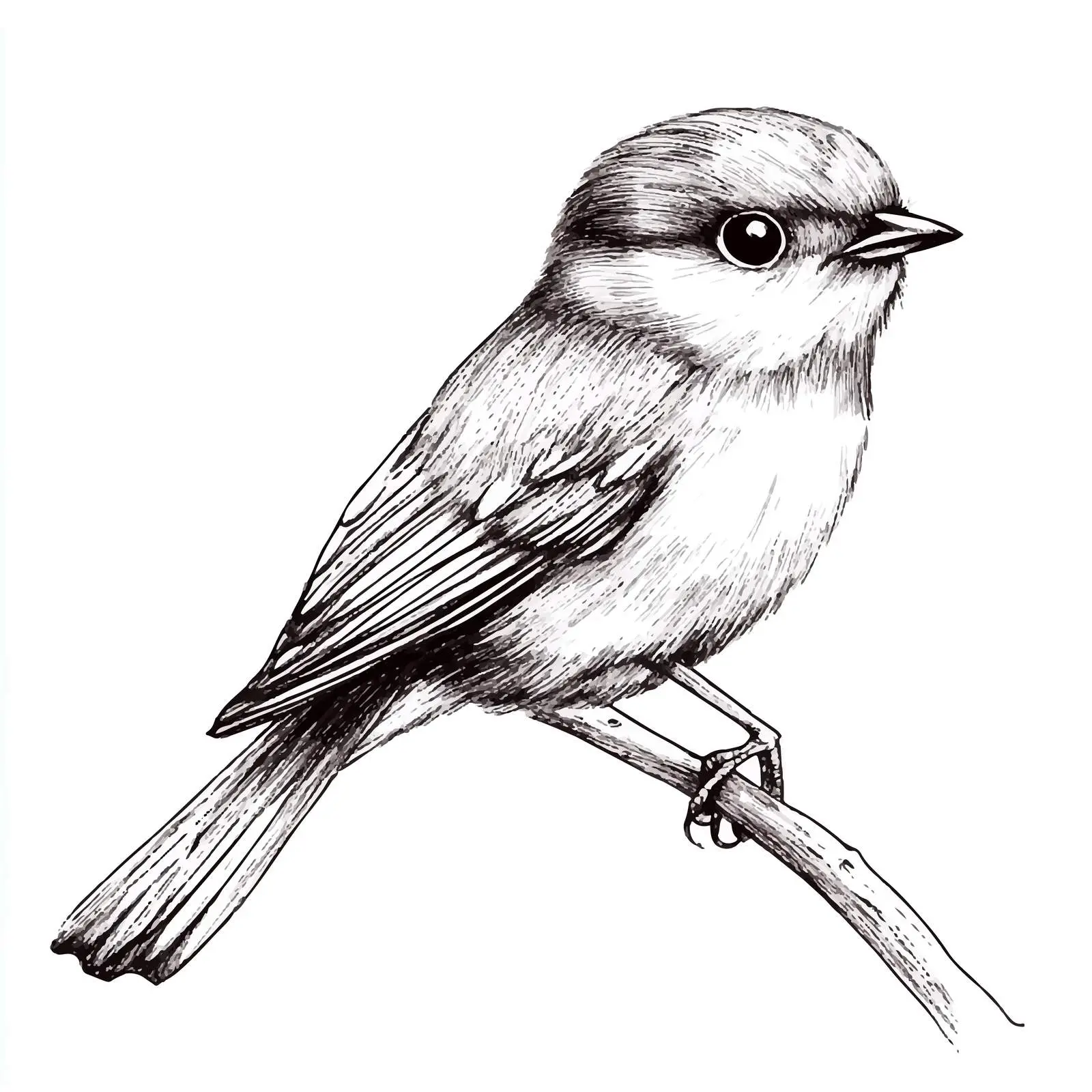 Hand-Drawn Bird Sketch on White Background — free download from Dotvec