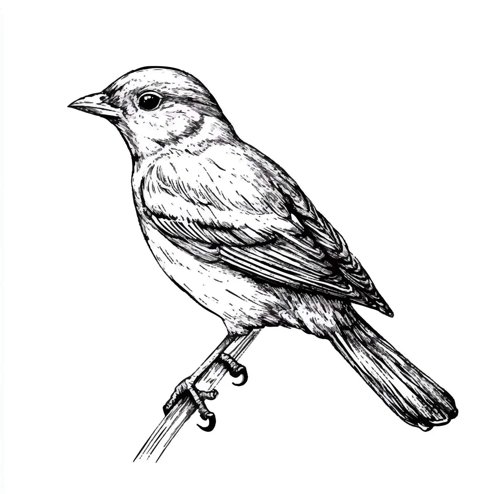 Hand-Drawn Bird Sketch on White Background — free download from Dotvec