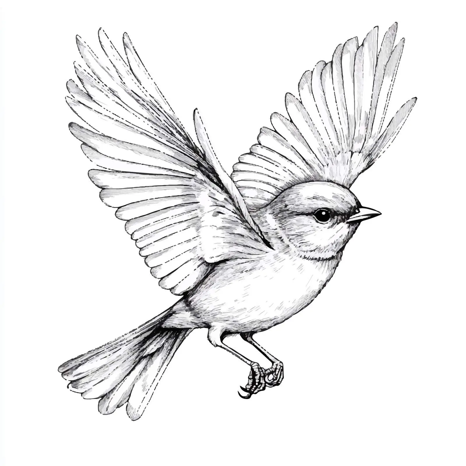 Hand-Drawn Bird Sketch on White Background — free download from Dotvec