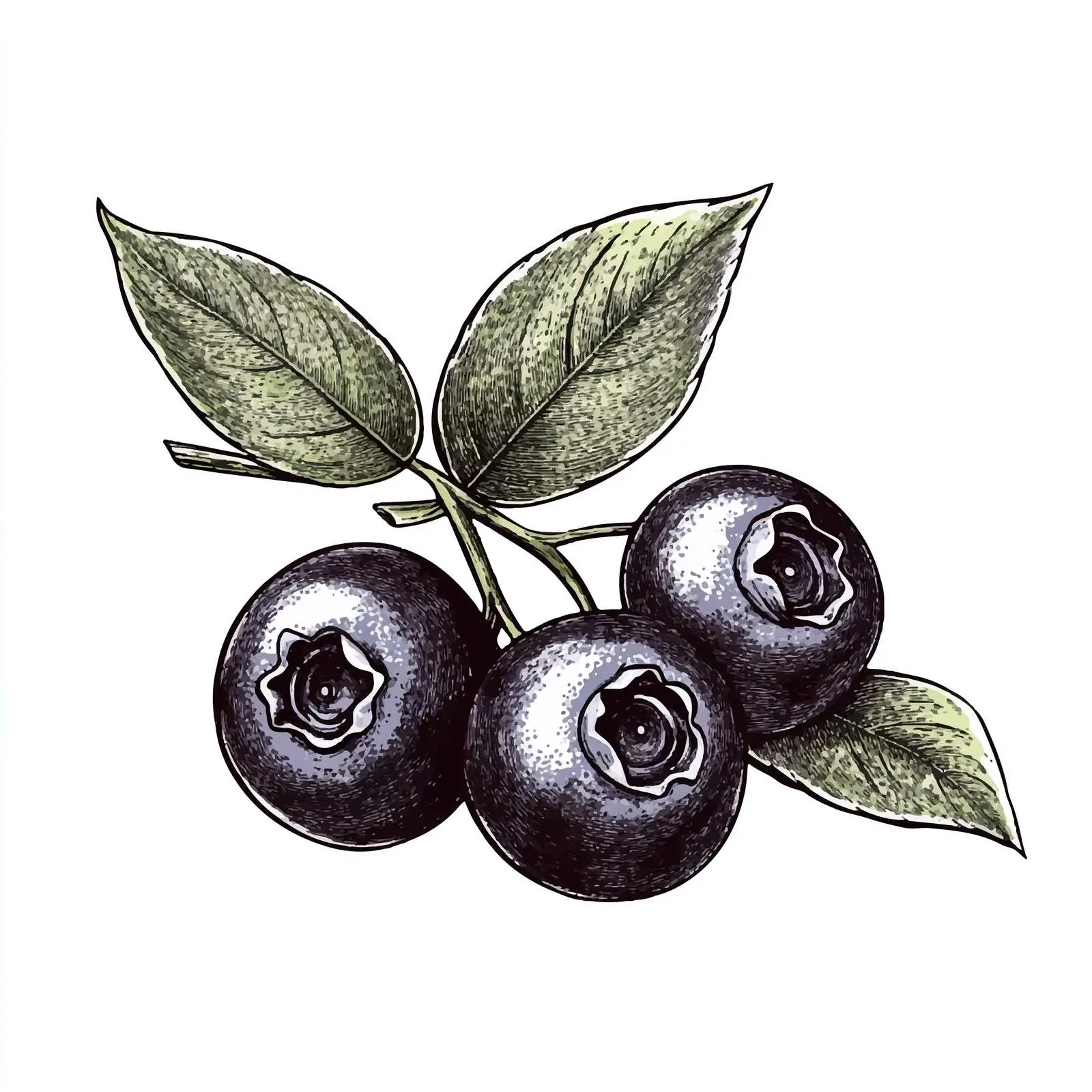 Hand-Drawn Blueberry Sketch on White Background — free download from Dotvec