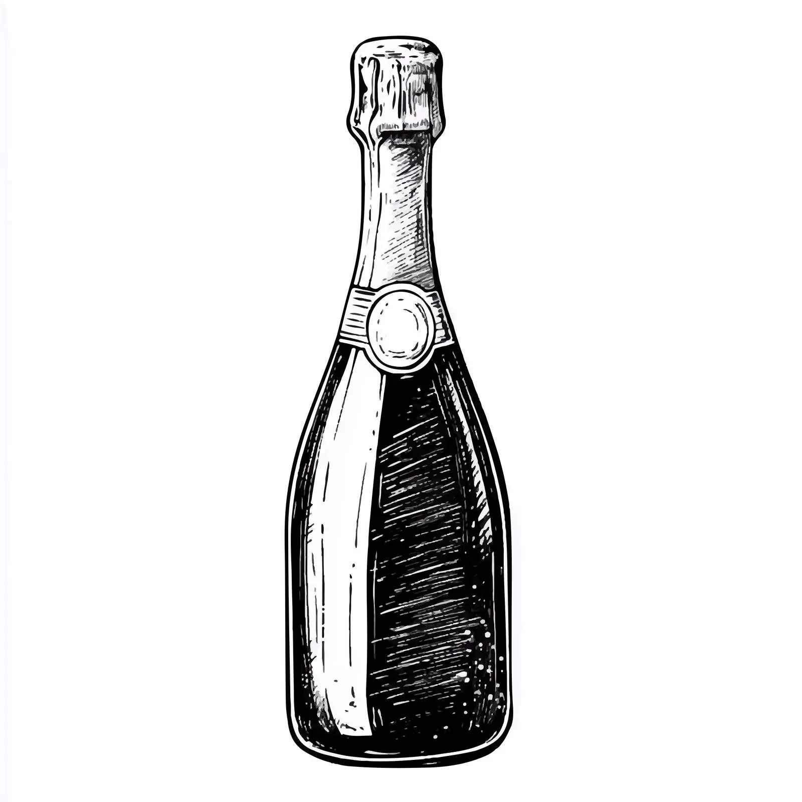 Hand Drawn Champagne Bottle Sketch Vector Design — free download from Dotvec