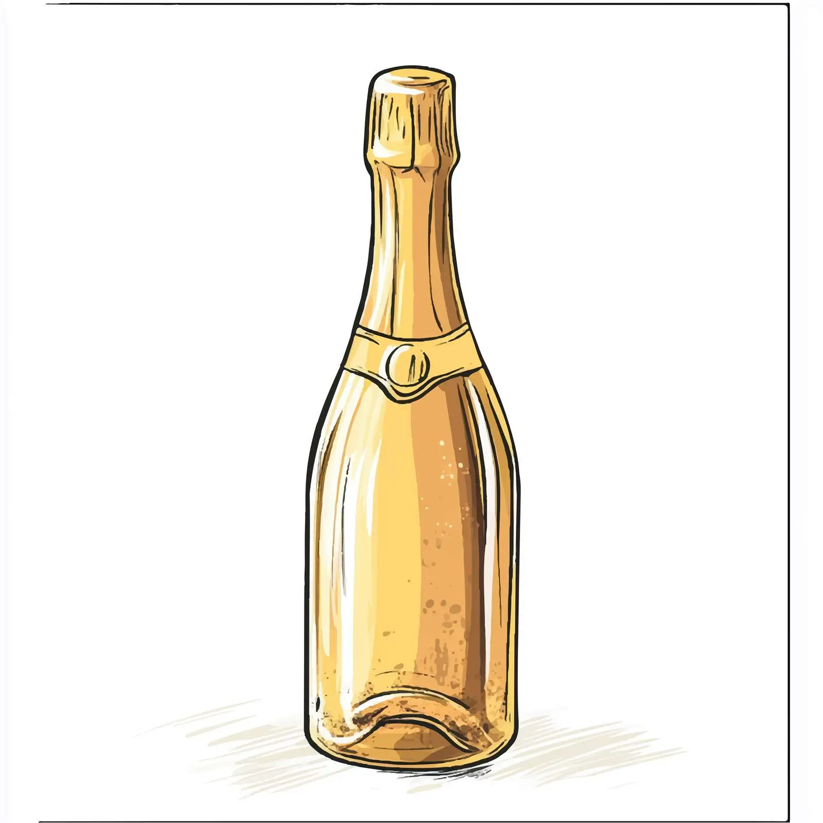 Hand Drawn Champagne Bottle Sketch Vector Design — free download from Dotvec