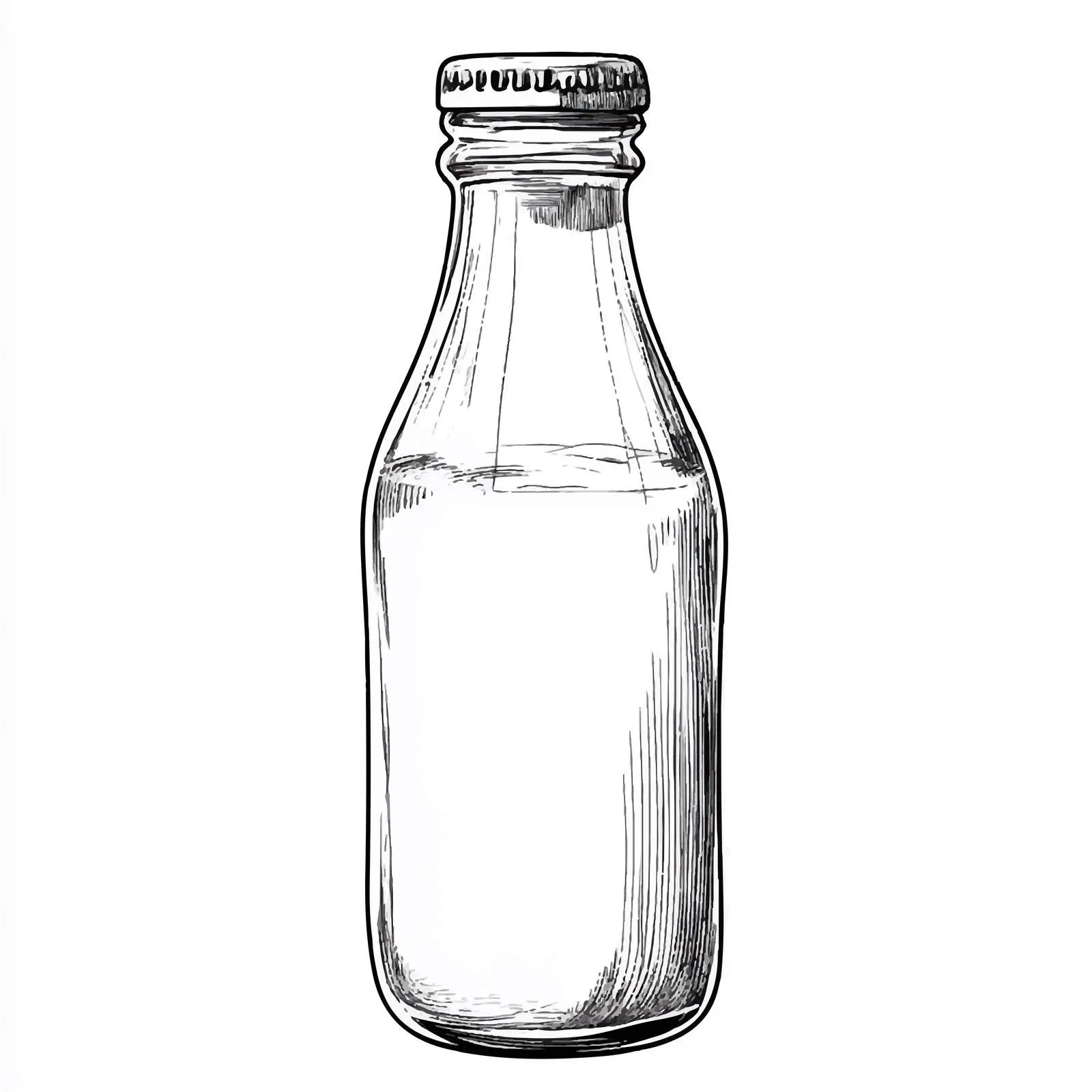 Hand-Drawn Milk Bottle Sketch on White Background — free download from Dotvec