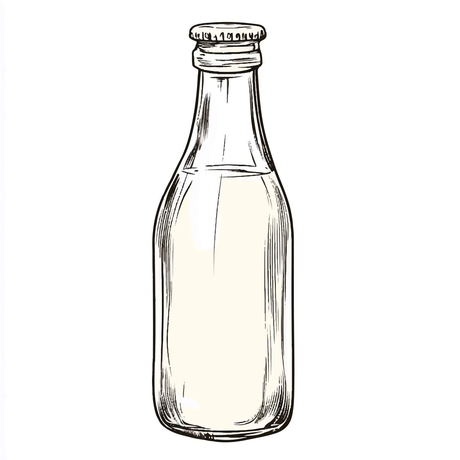 Hand-Drawn Milk Bottle Sketch on White Background — free download from Dotvec