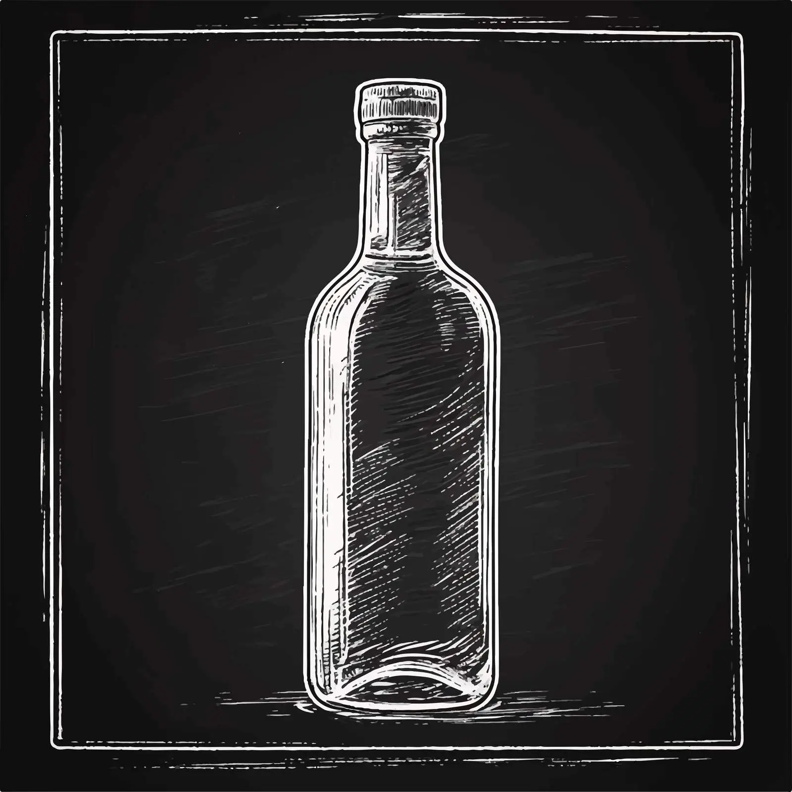 Hand Drawn Bottle Sketch on Chalkboard — free download from Dotvec