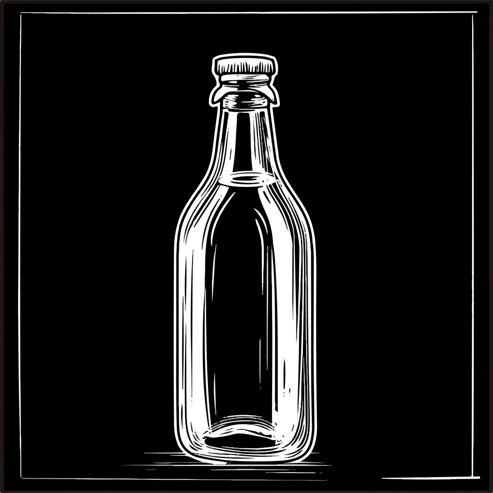 Hand-Drawn Bottle Sketch on Chalkboard — free download from Dotvec