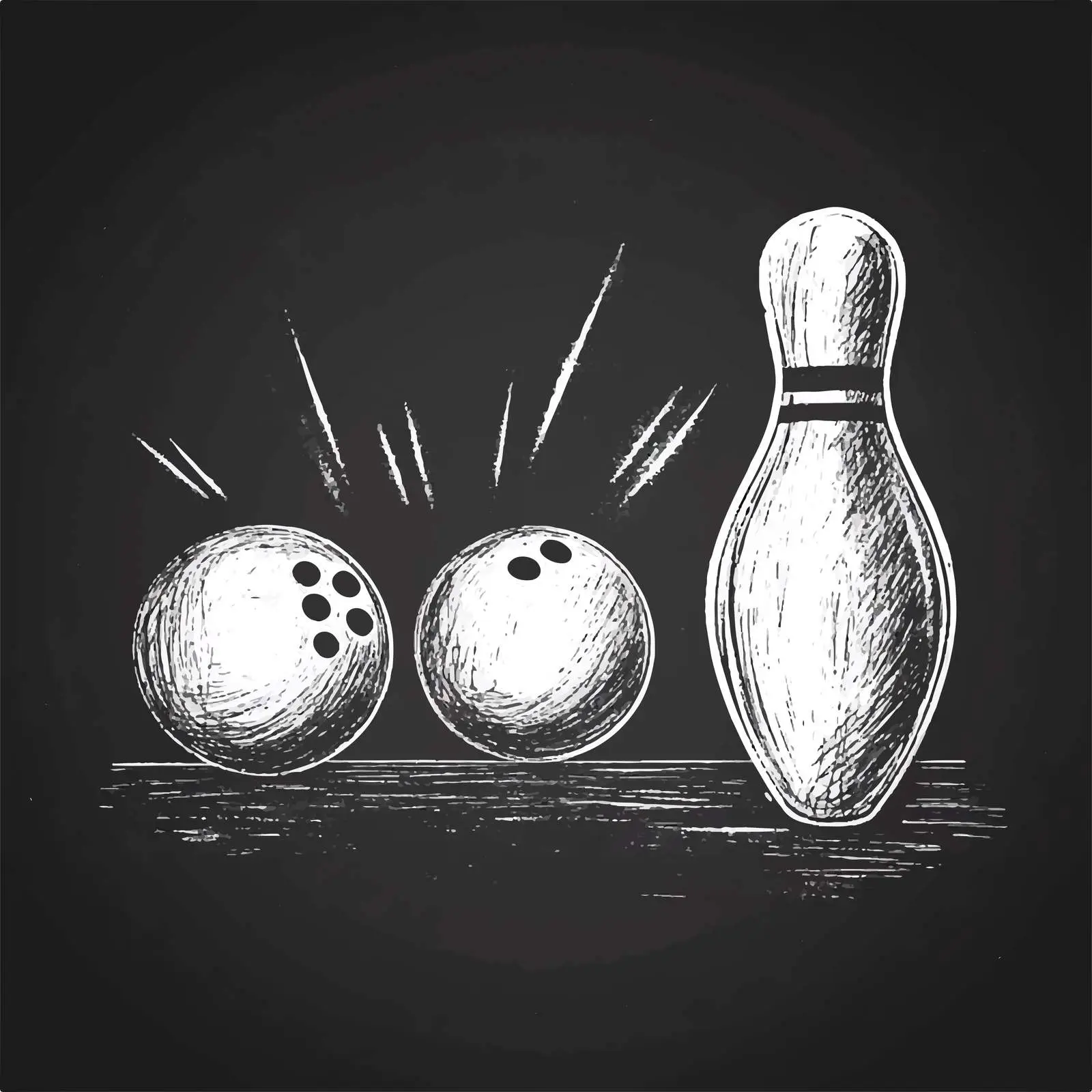 Hand Drawn Bowling Ball and Pins Illustration — free download from Dotvec