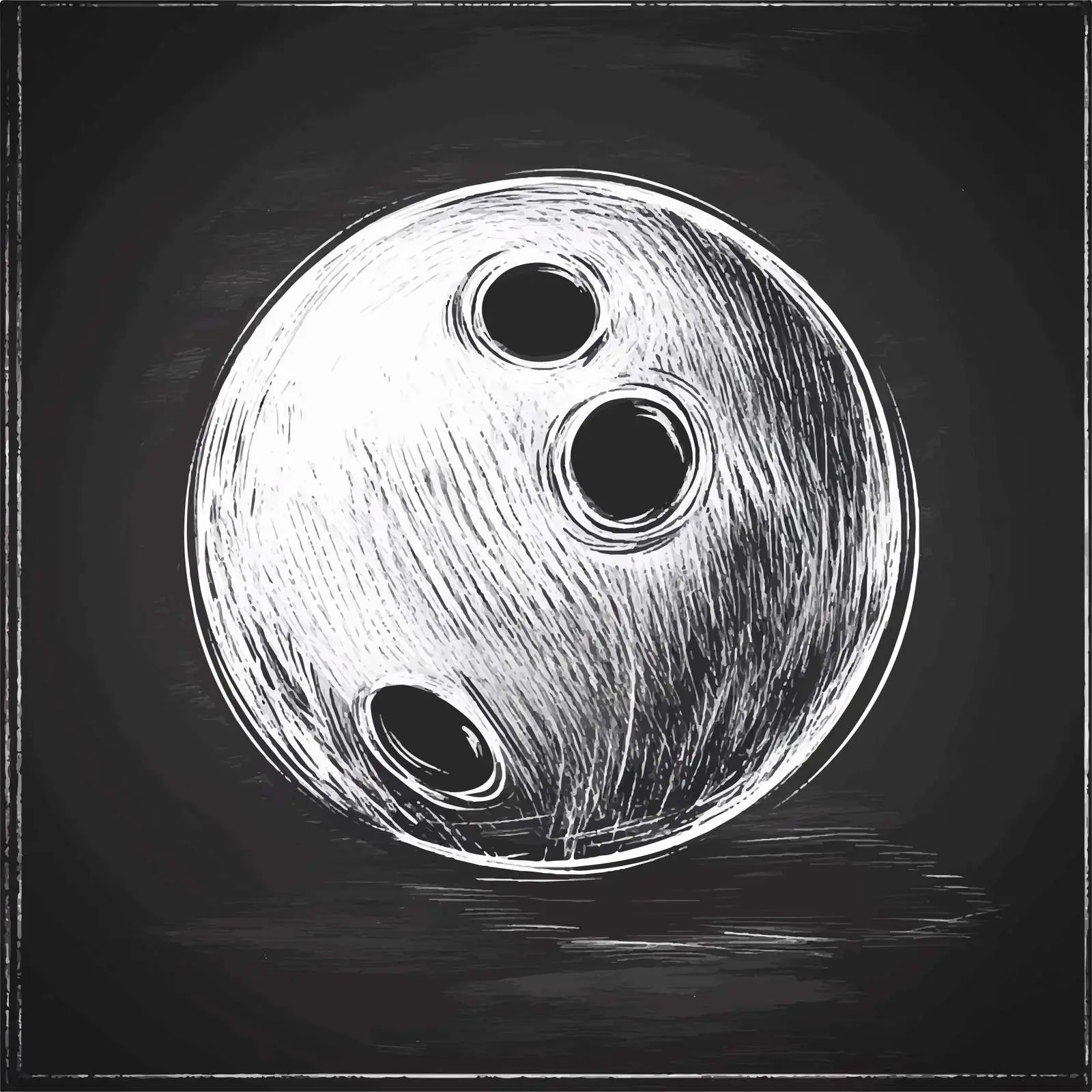 Hand-Drawn Bowling Ball Sketch on Chalkboard — free download from Dotvec