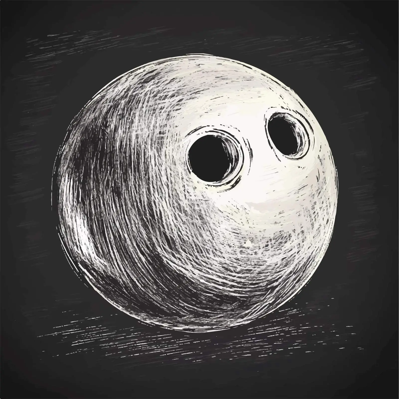 Hand-Drawn Bowling Ball Sketch on Chalkboard — free download from Dotvec