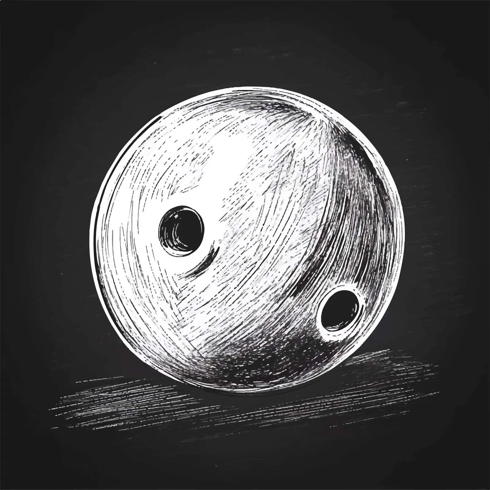 Hand-Drawn Bowling Ball Sketch on Chalkboard — free download from Dotvec