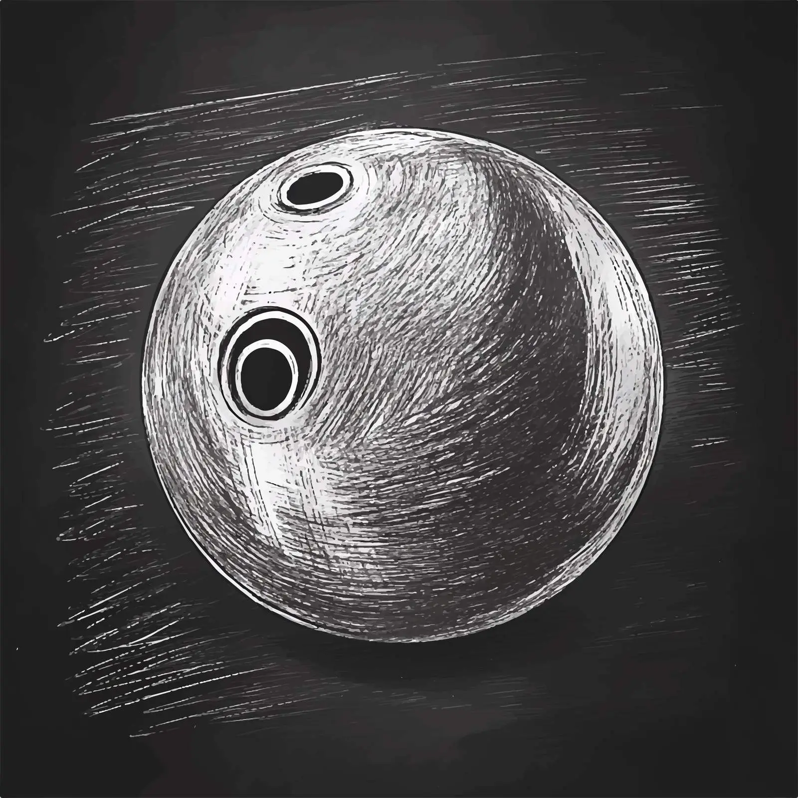 Hand Drawn Bowling Ball Sketch on Chalkboard — free download from Dotvec
