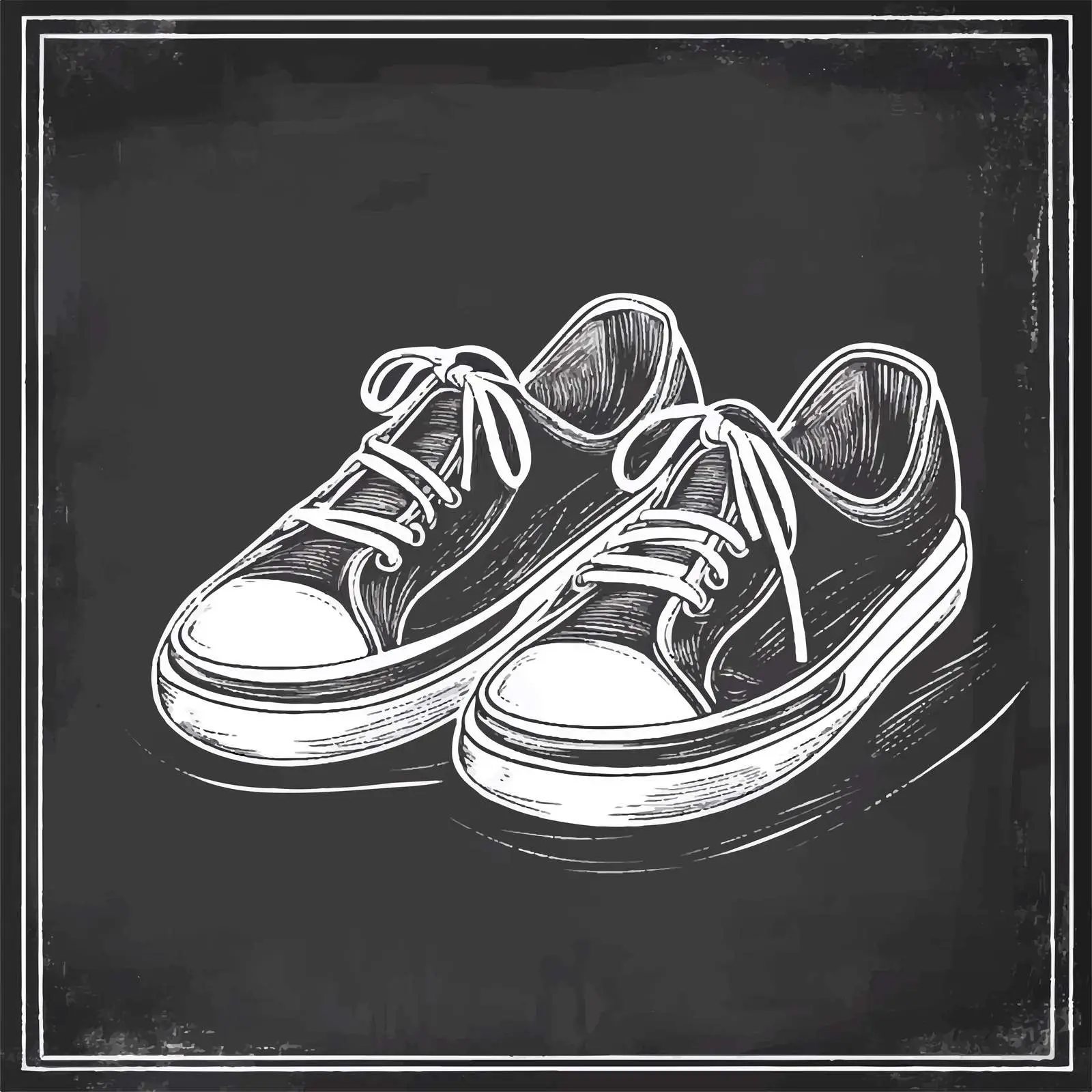 Hand-Drawn Bowling Shoes Sketch on Chalkboard — free download from Dotvec