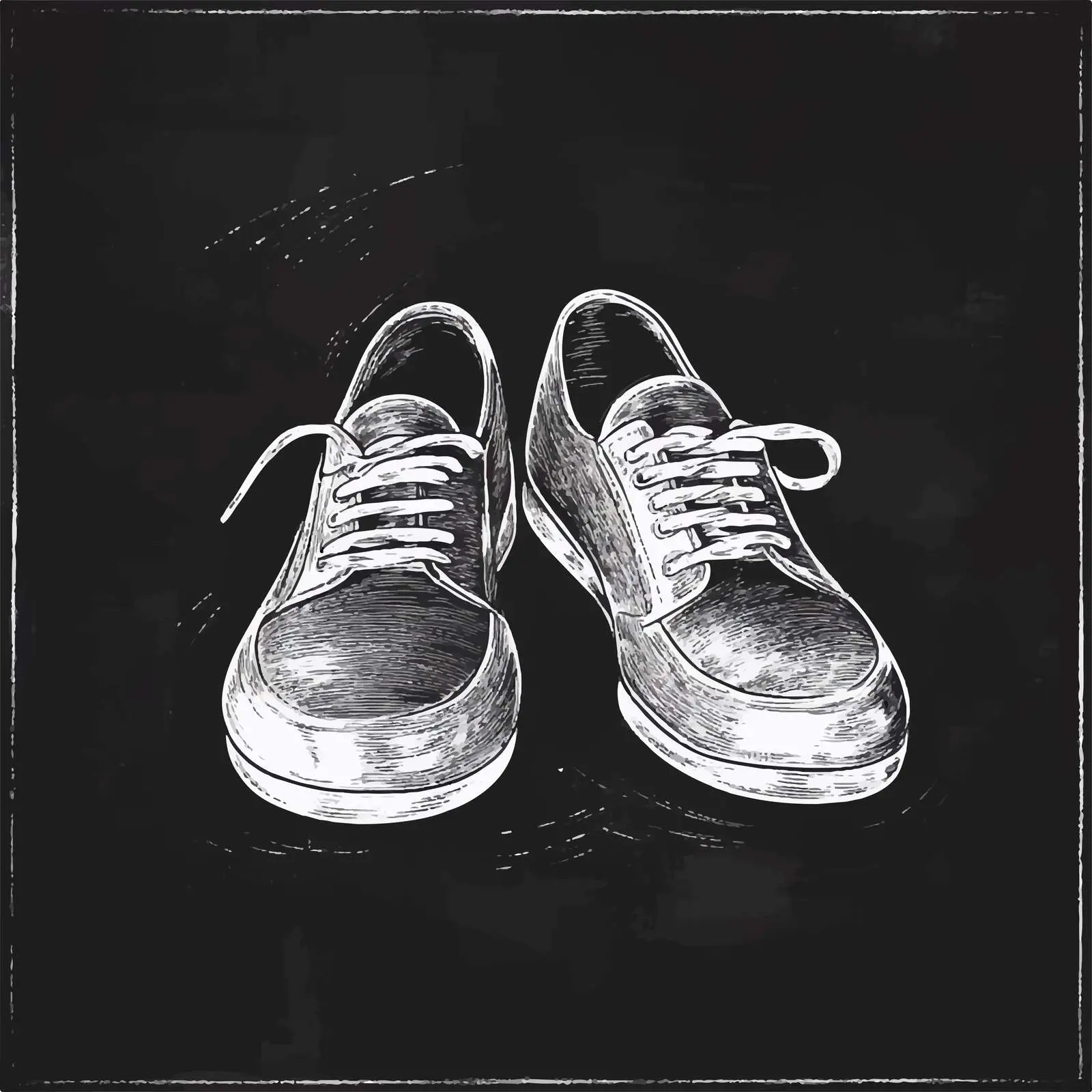 Hand-Drawn Bowling Shoes Sketch on Chalkboard — free download from Dotvec