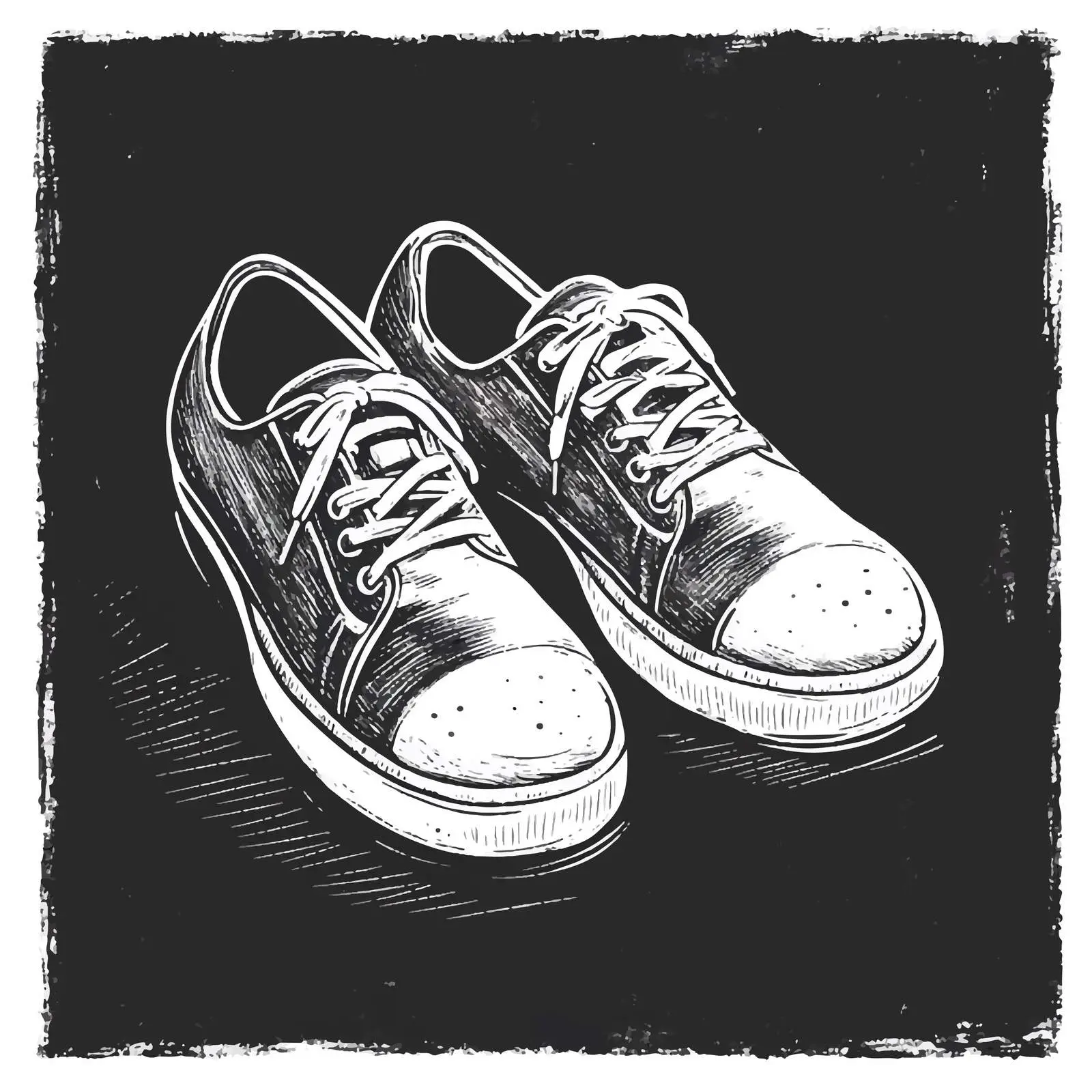 Hand-Drawn Bowling Shoes Sketch on Chalkboard — free download from Dotvec