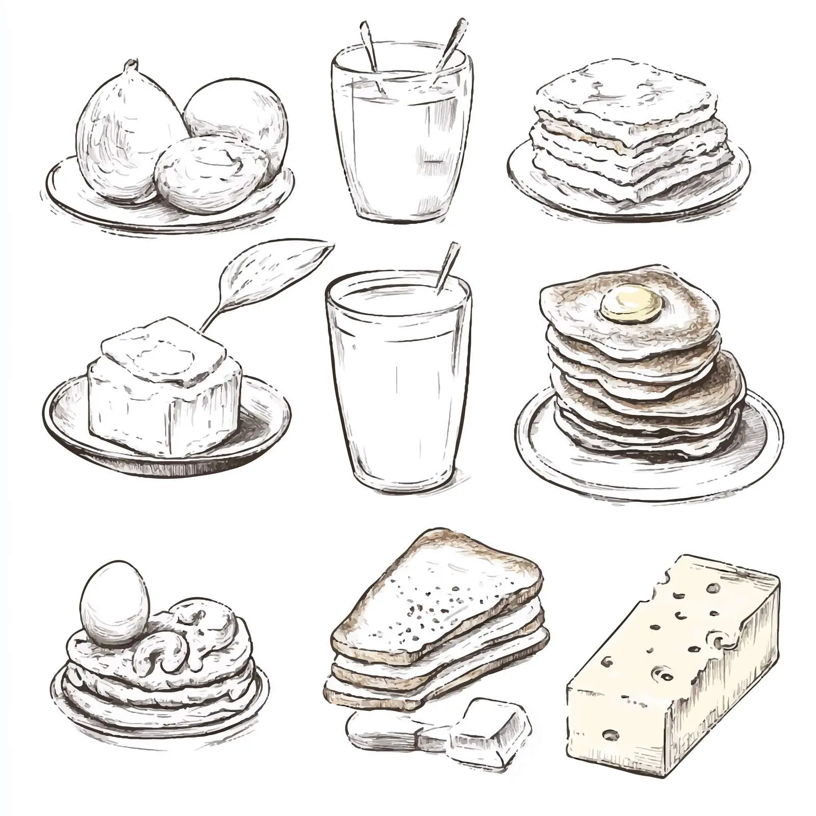 Hand-Drawn Breakfast Sketches Collection – free breakfast item image from Dotvec