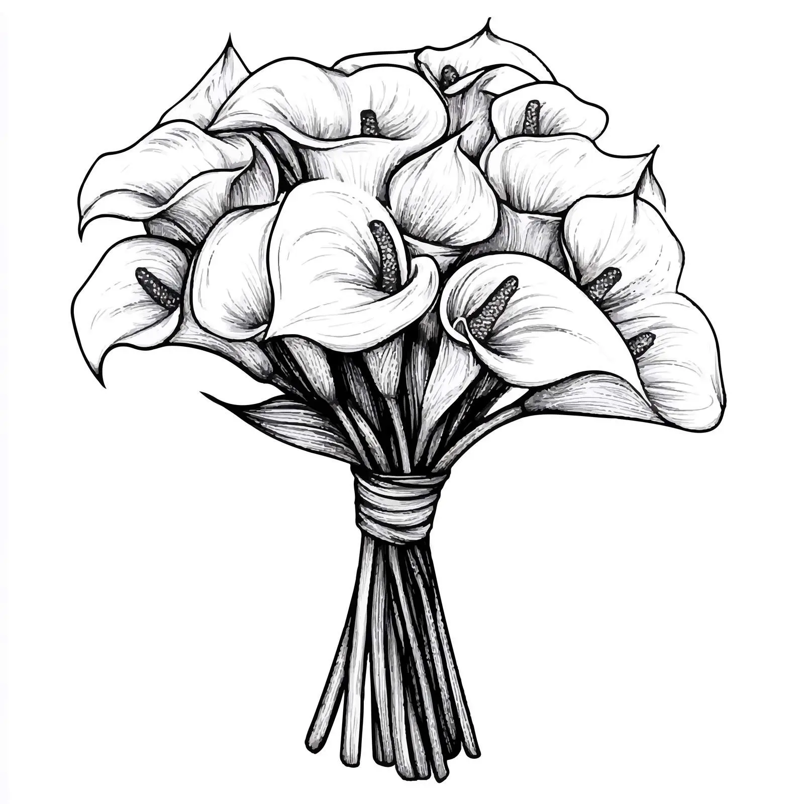 Hand Drawn Bridal Bouquet Sketch Illustration — free download from Dotvec