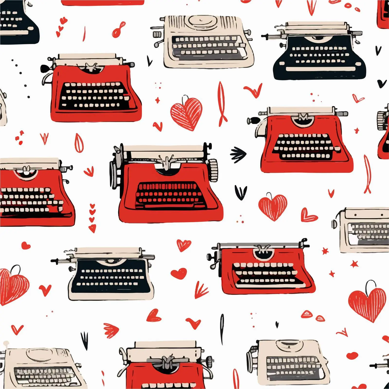 Hand-Drawn Bright Red Valentine's Day Vector — free download from Dotvec