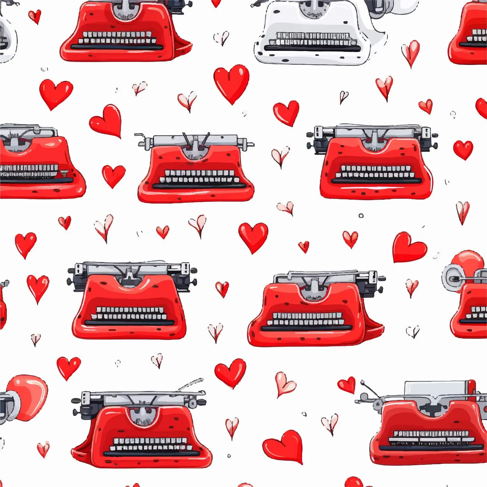 Hand-Drawn Bright Red Happy Valentine's Day Vector — free download from Dotvec