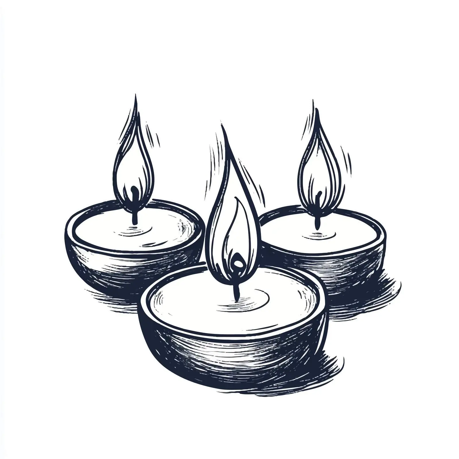 Hand-Drawn Burning Candle Sketch on White Background — free download from Dotvec