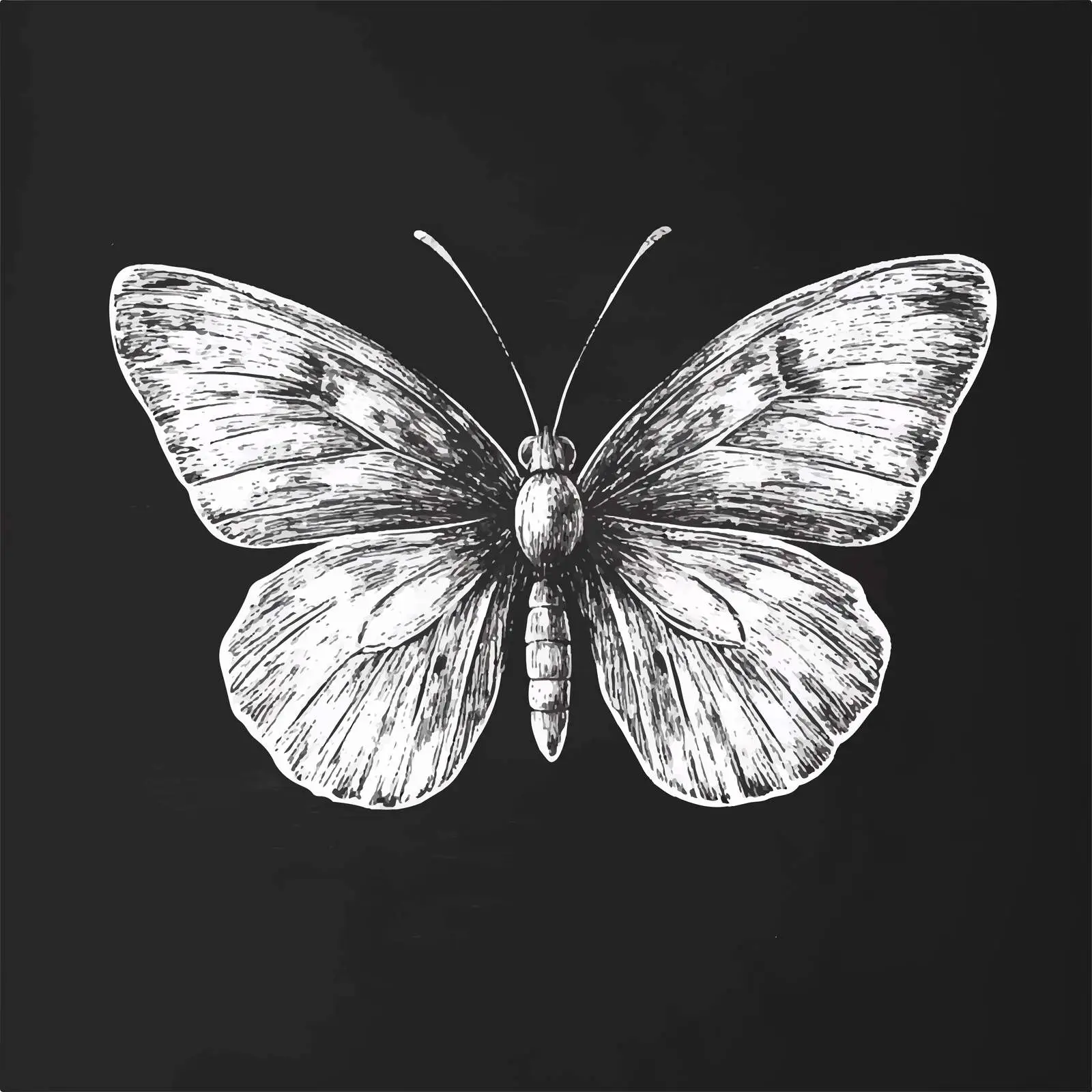 Hand Drawn Butterfly Sketch on Chalkboard — free download from Dotvec