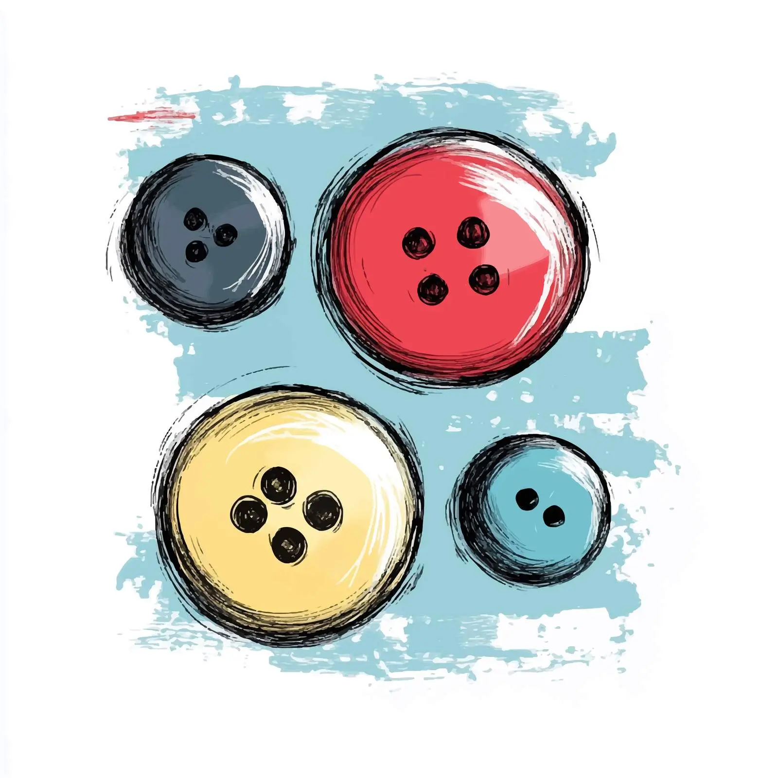 Hand Drawn Button Sketch Symbol on White Background — free download from Dotvec