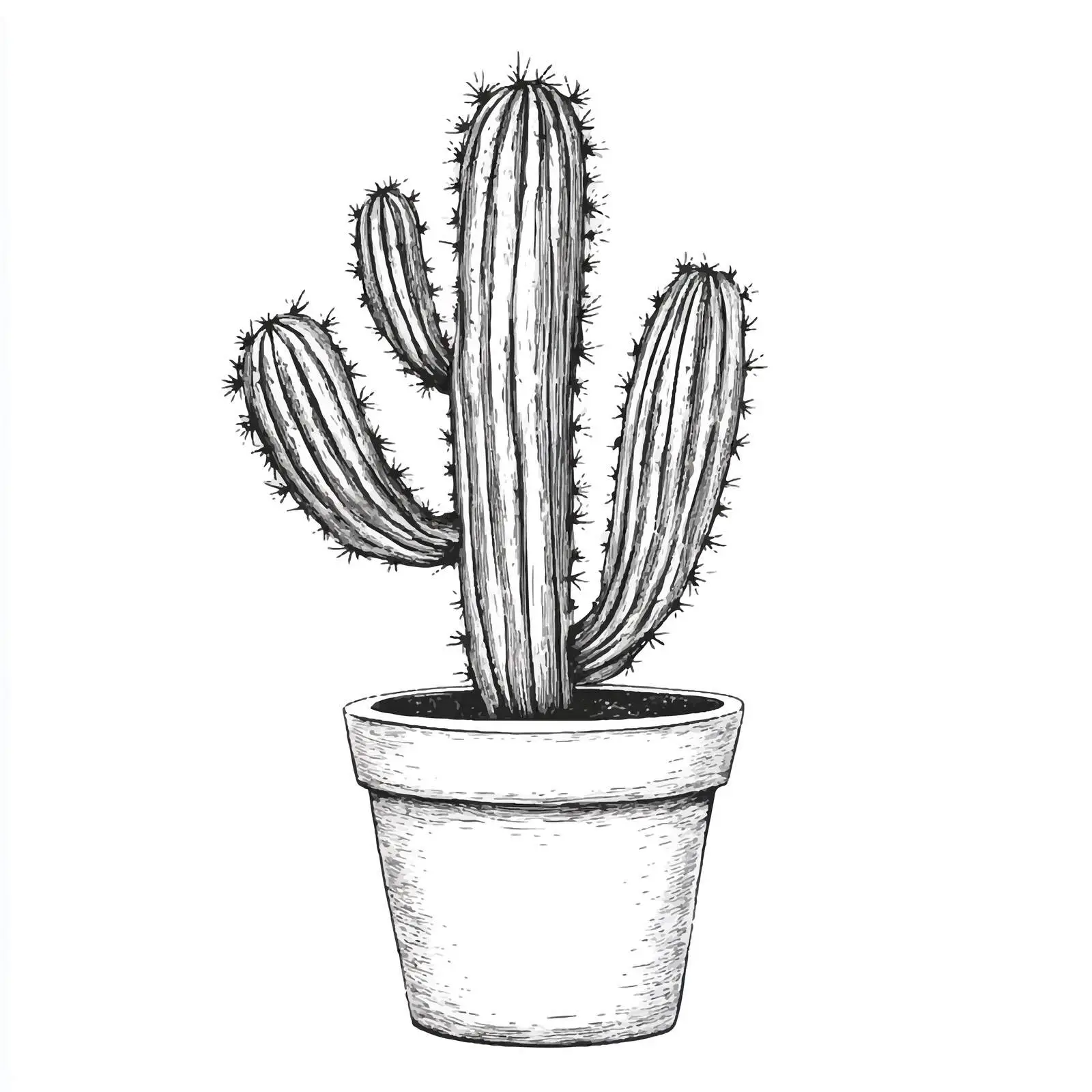 Hand Drawn Cactus Sketch on White Background — free download from Dotvec