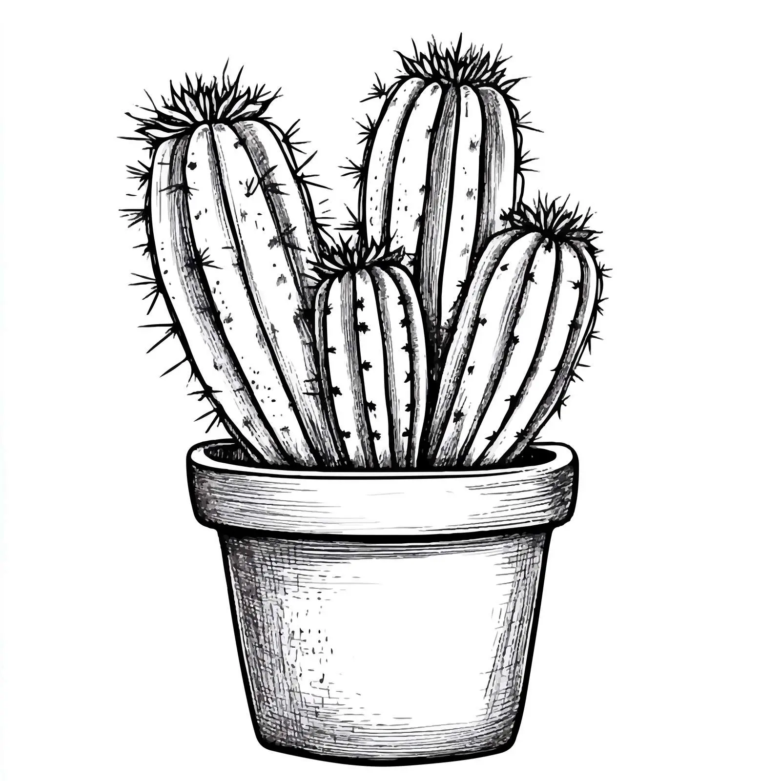 Hand-Drawn Cactus Sketch on White Background — free download from Dotvec