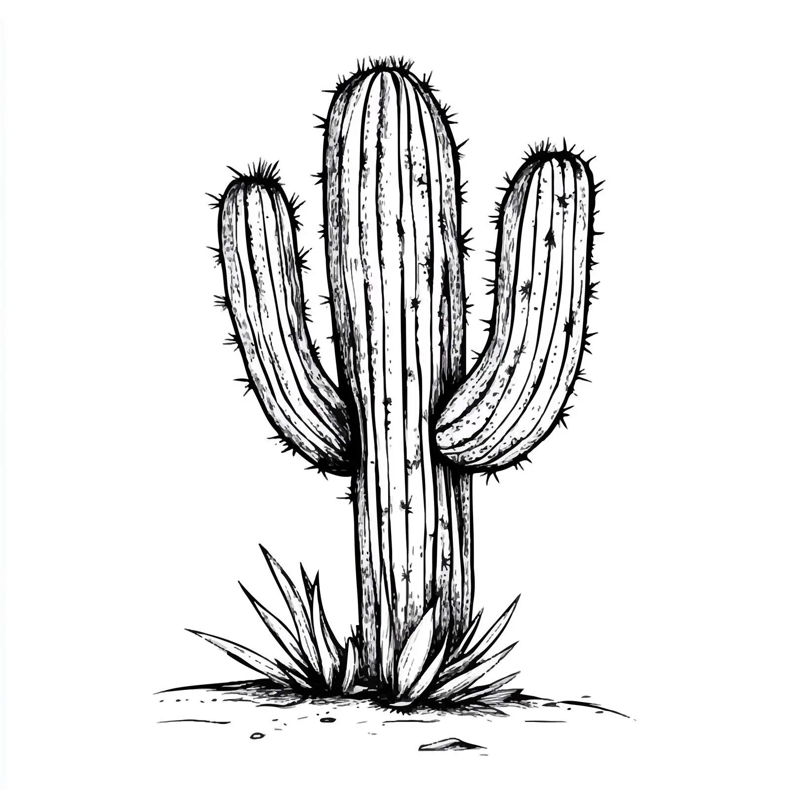 Hand Drawn Cactus Sketch on White Background — free download from Dotvec