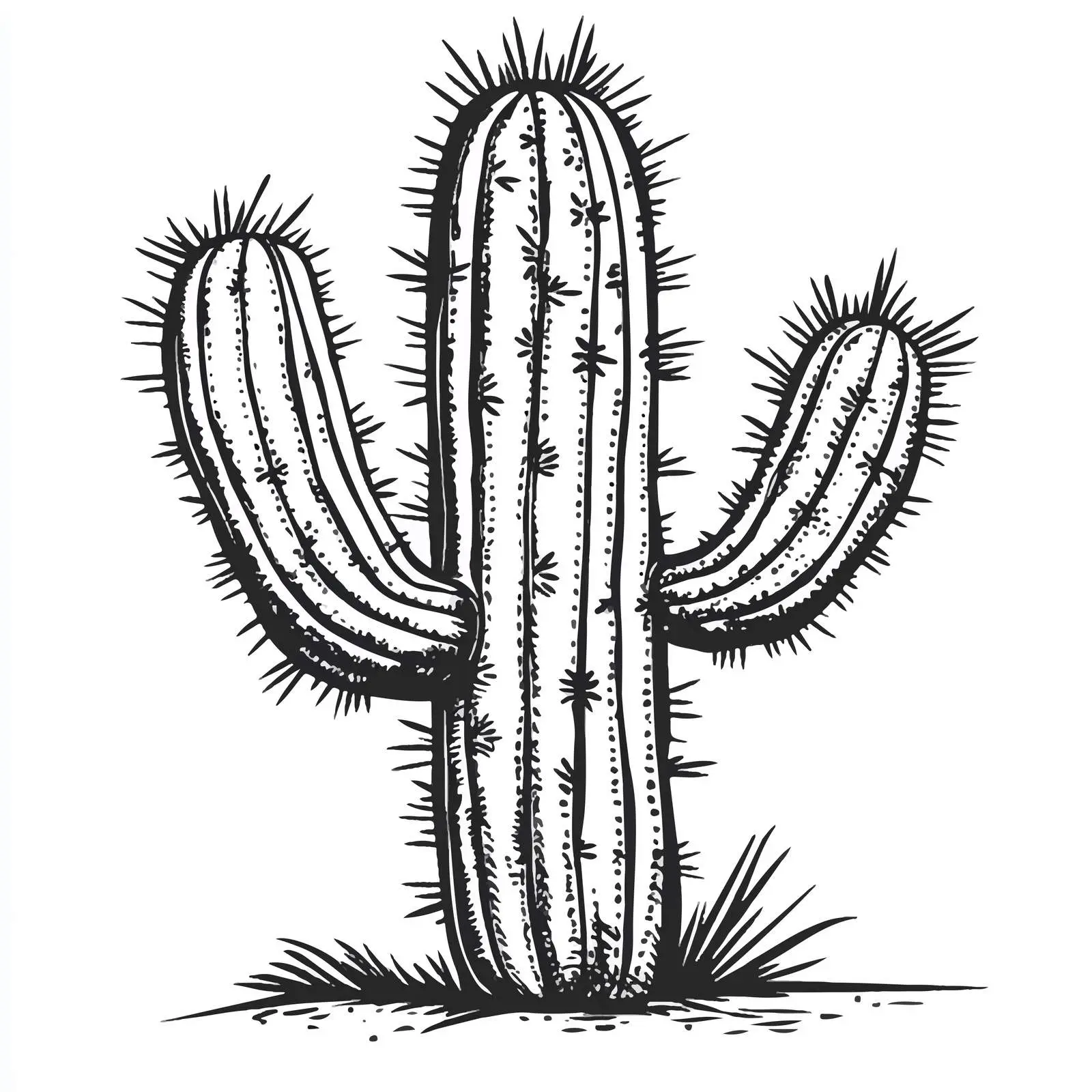 Hand Drawn Cactus Sketch Isolated on White — free download from Dotvec