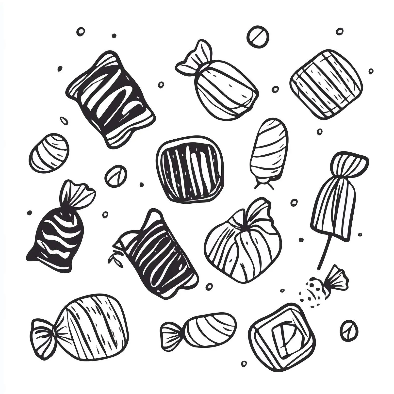 Hand Drawn Candy Doodle Silhouette Vector Graphic — free download from Dotvec