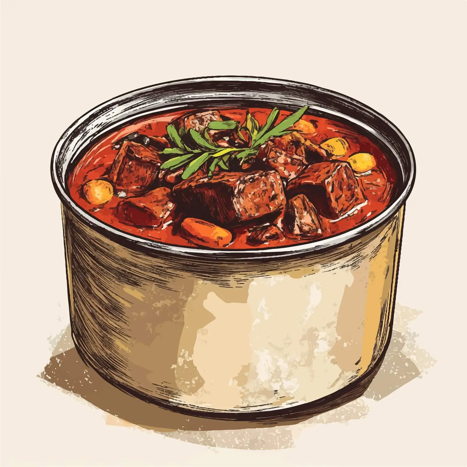Hand-Drawn Canned Beef Stew Illustration — free download from Dotvec