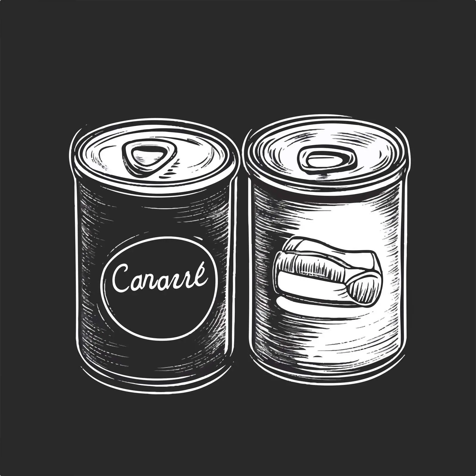 Hand Drawn Canned Food Sketch on Chalkboard — free download from Dotvec