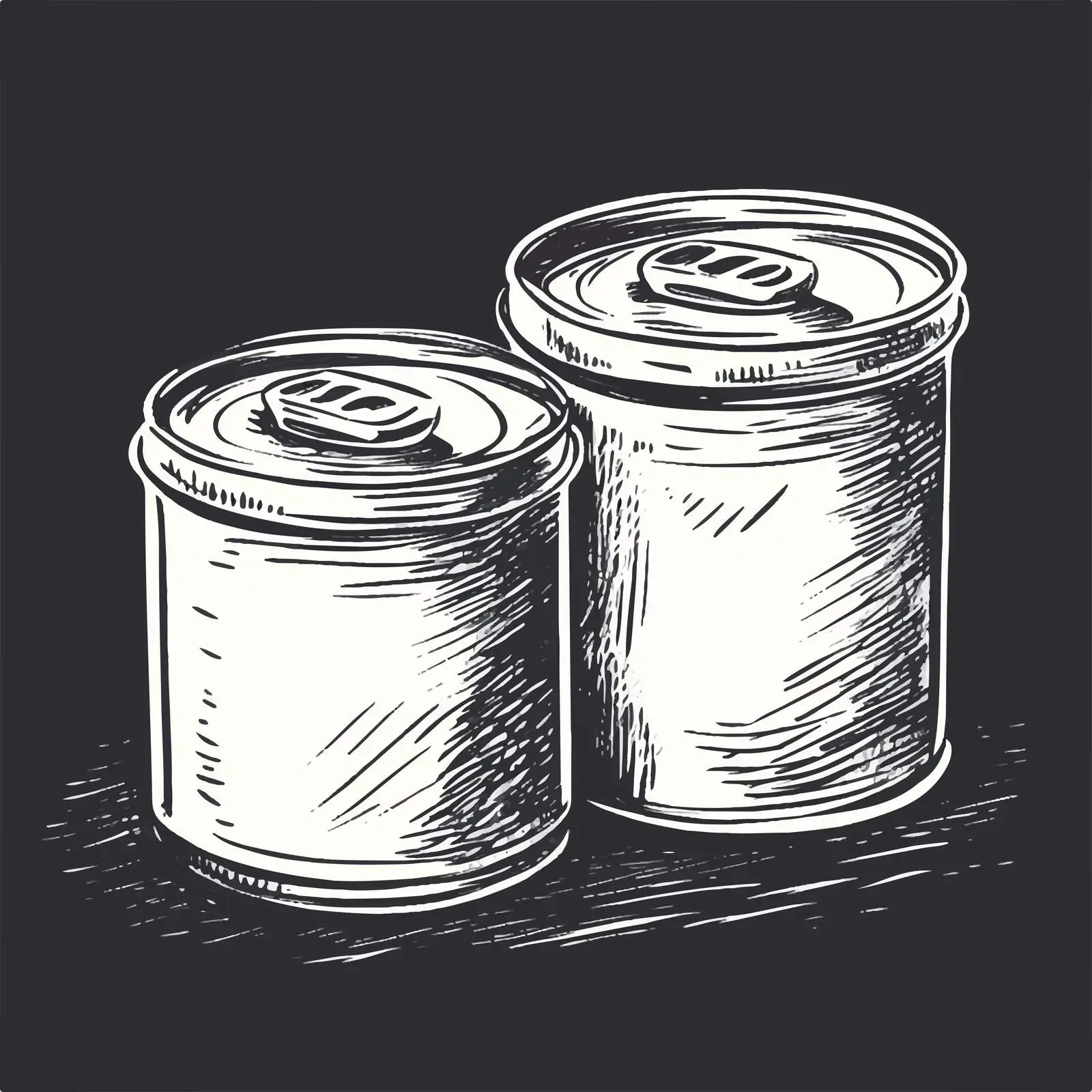 Hand-Drawn Canned Food Sketch on Chalkboard — free download from Dotvec