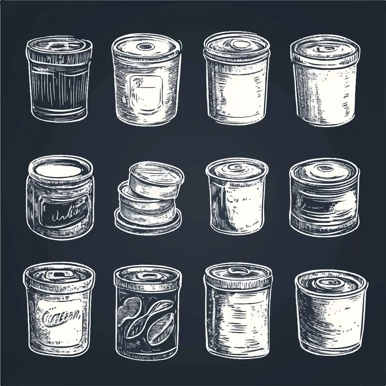 Hand Drawn Canned Food Sketches Collection — free download from Dotvec