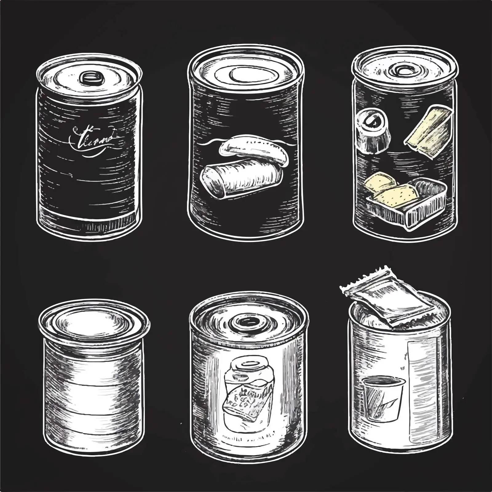 Hand Drawn Canned Food Sketches Collection — free download from Dotvec