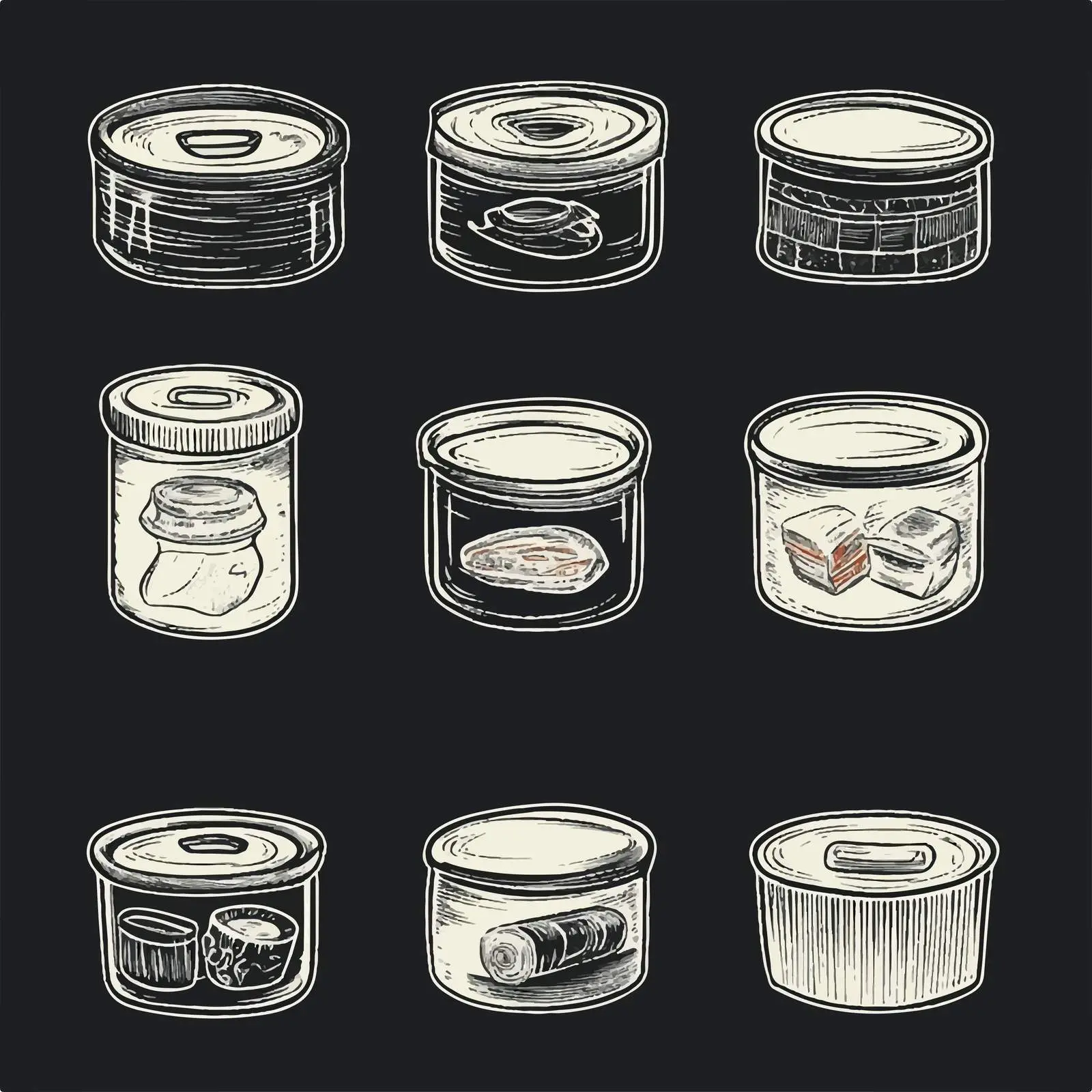 Hand-Drawn Canned Food Sketches Collection — free download from Dotvec