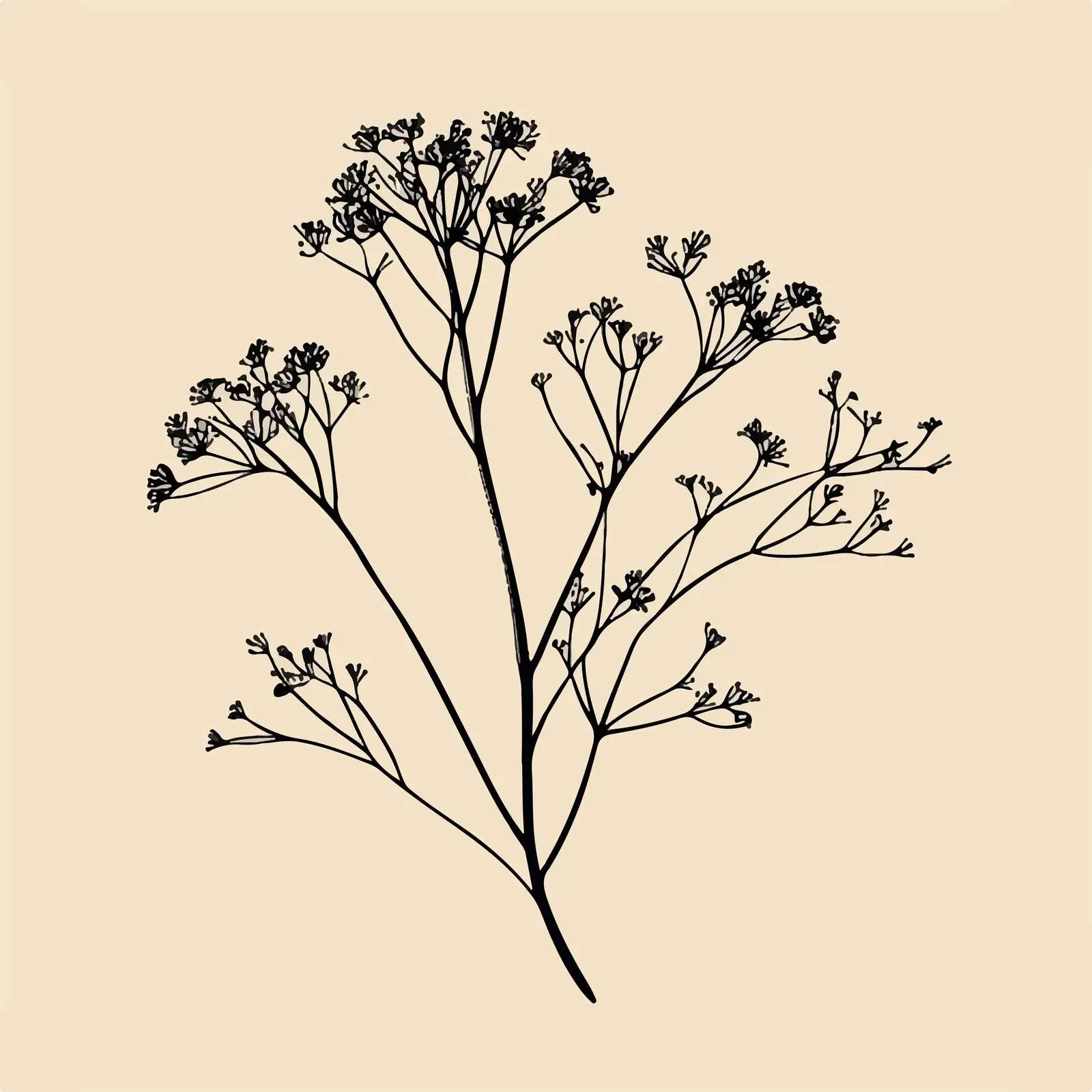 Hand-Drawn Caraway on Beige Background — free download from Dotvec