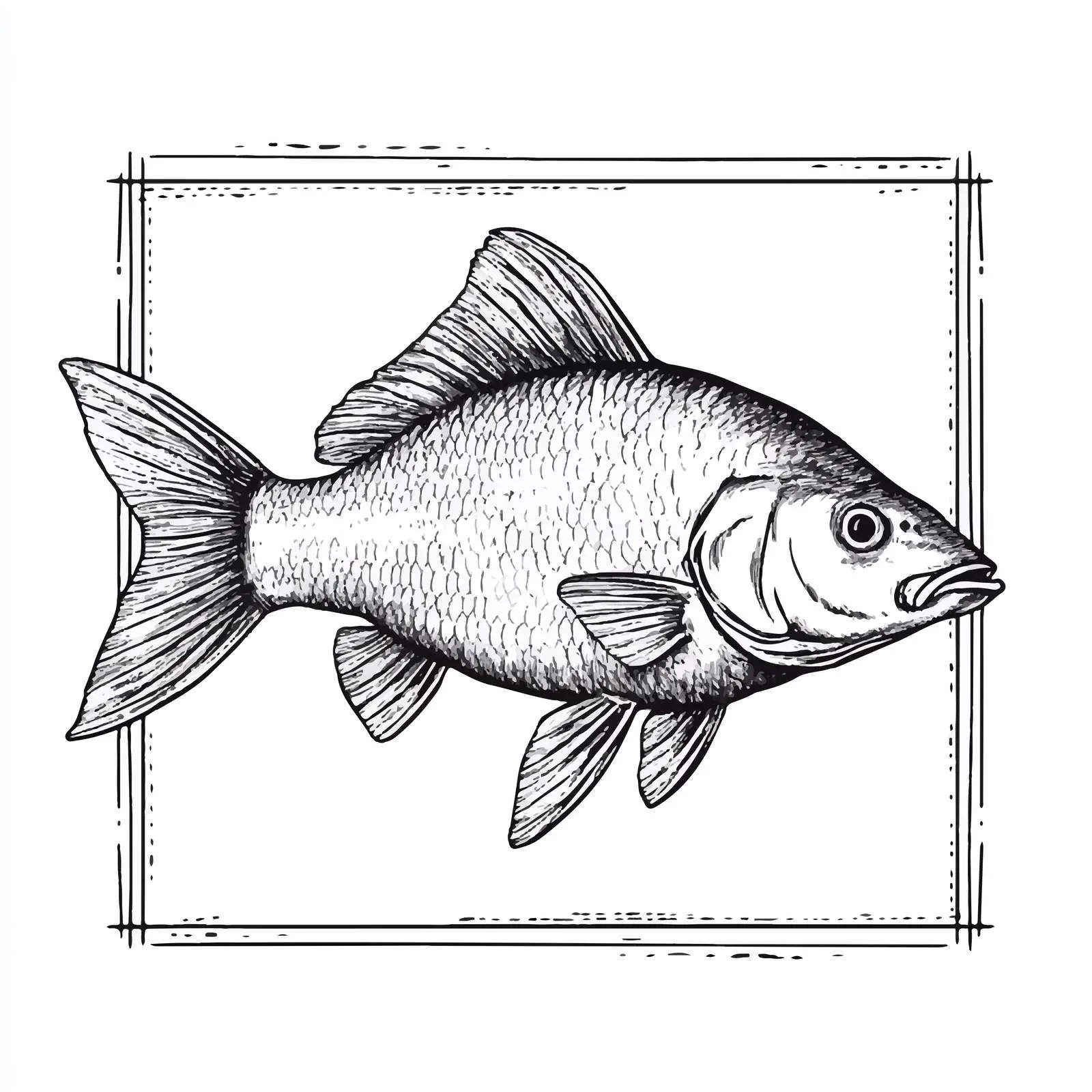 Hand-Drawn Carp Sketch on White Background — free download from Dotvec