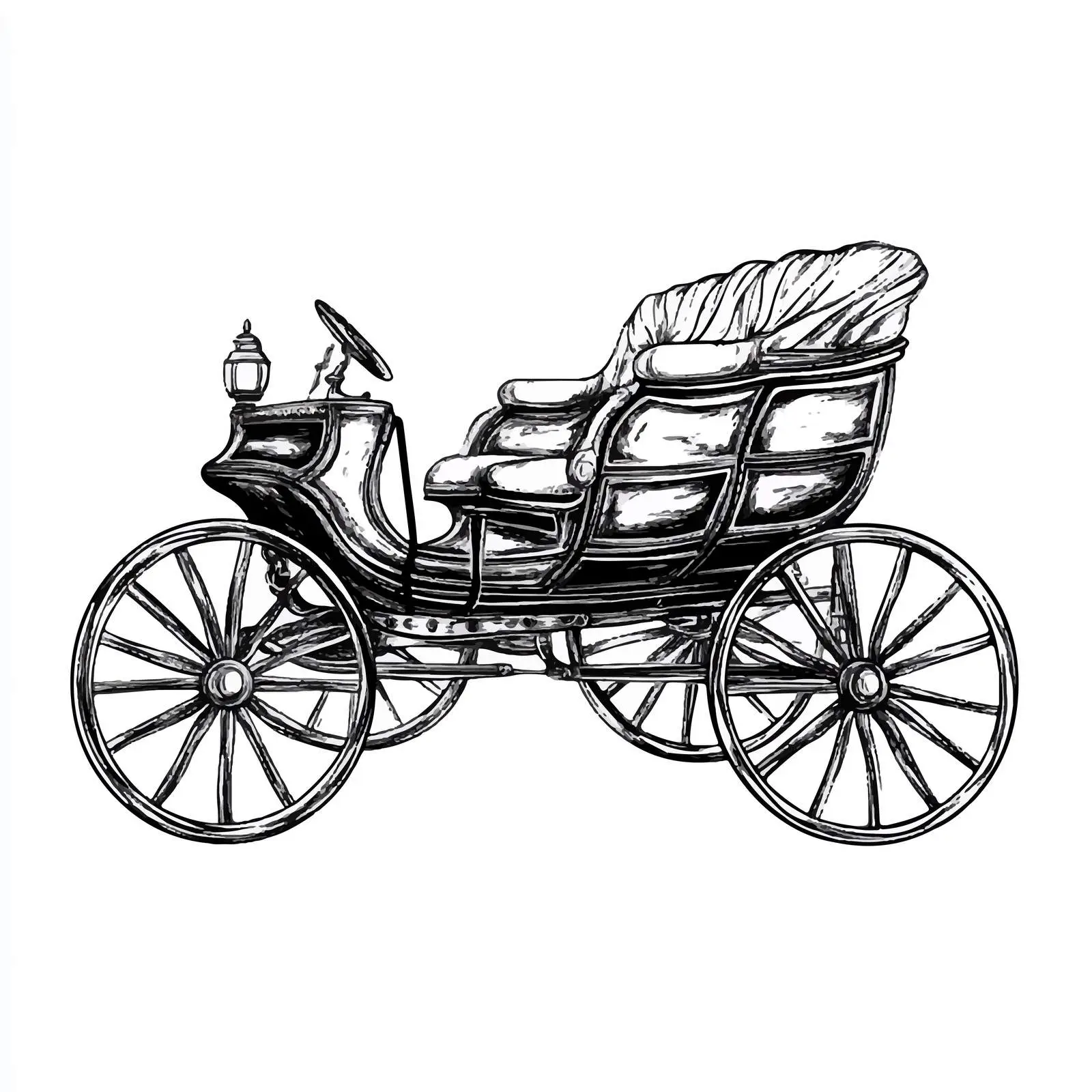 Hand Drawn Carriage Sketch on White Background — free download from Dotvec