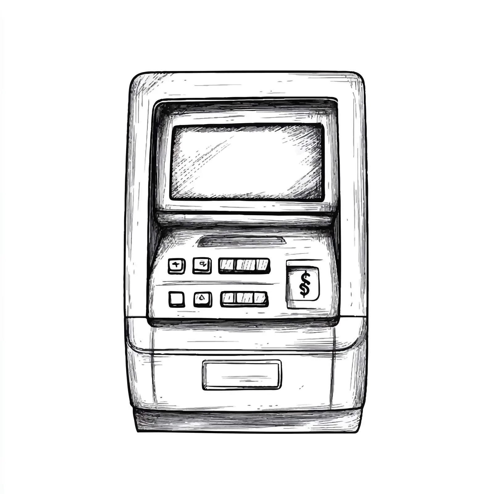 Hand Drawn Cash Machine Sketch Vector — free download from Dotvec