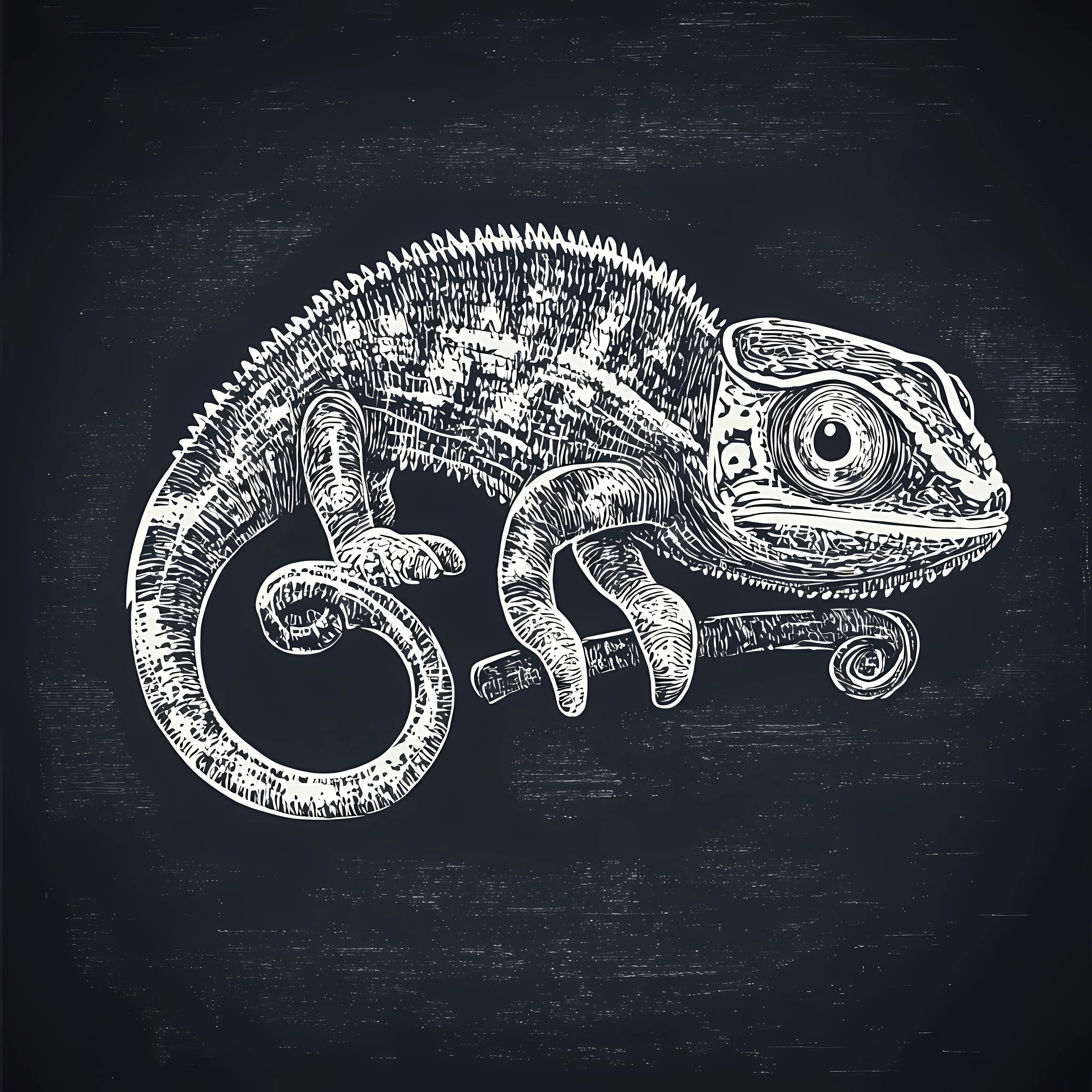 Hand Drawn Chameleon Sketch on Chalkboard — free download from Dotvec