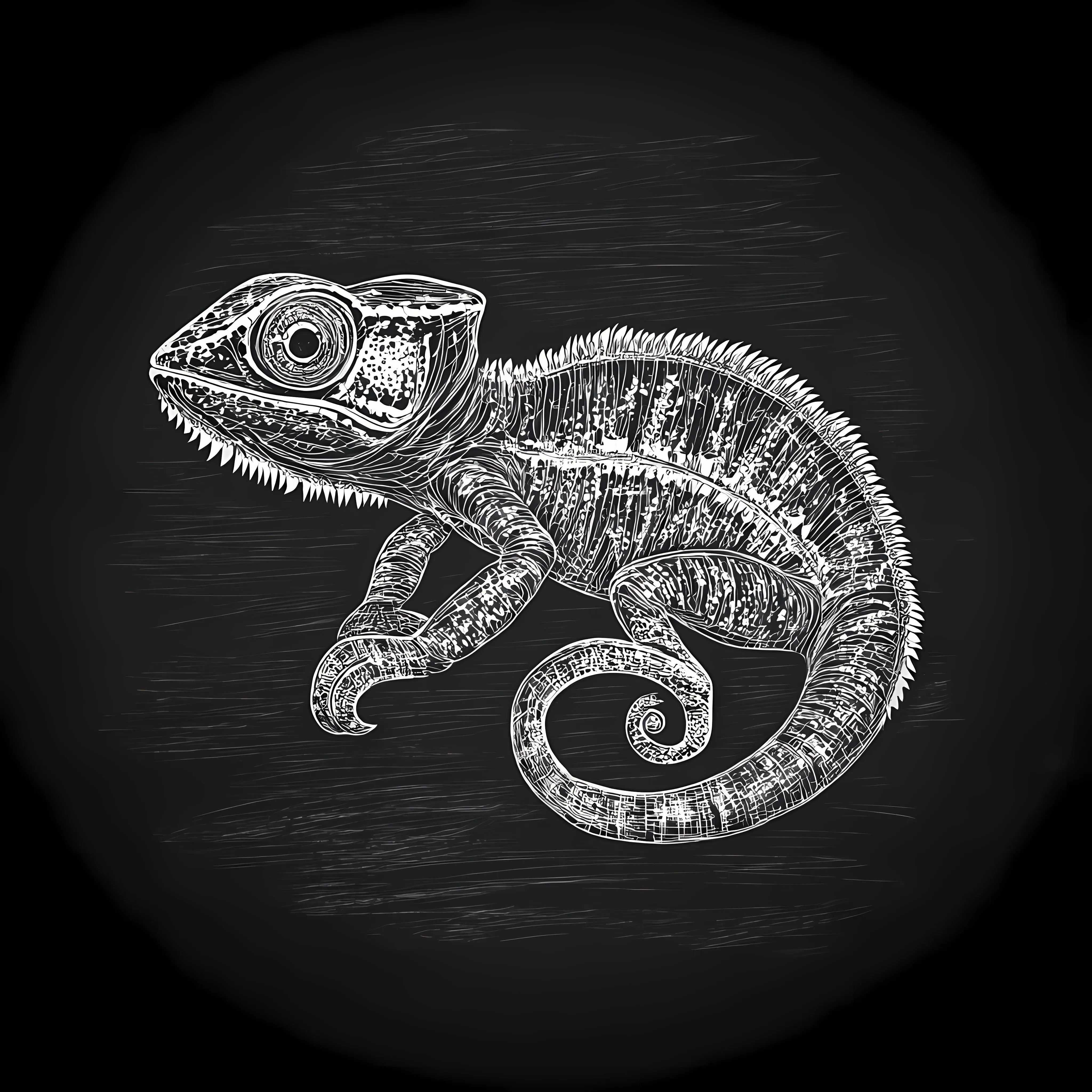 Hand Drawn Chameleon Chalkboard Sketch — free download from Dotvec