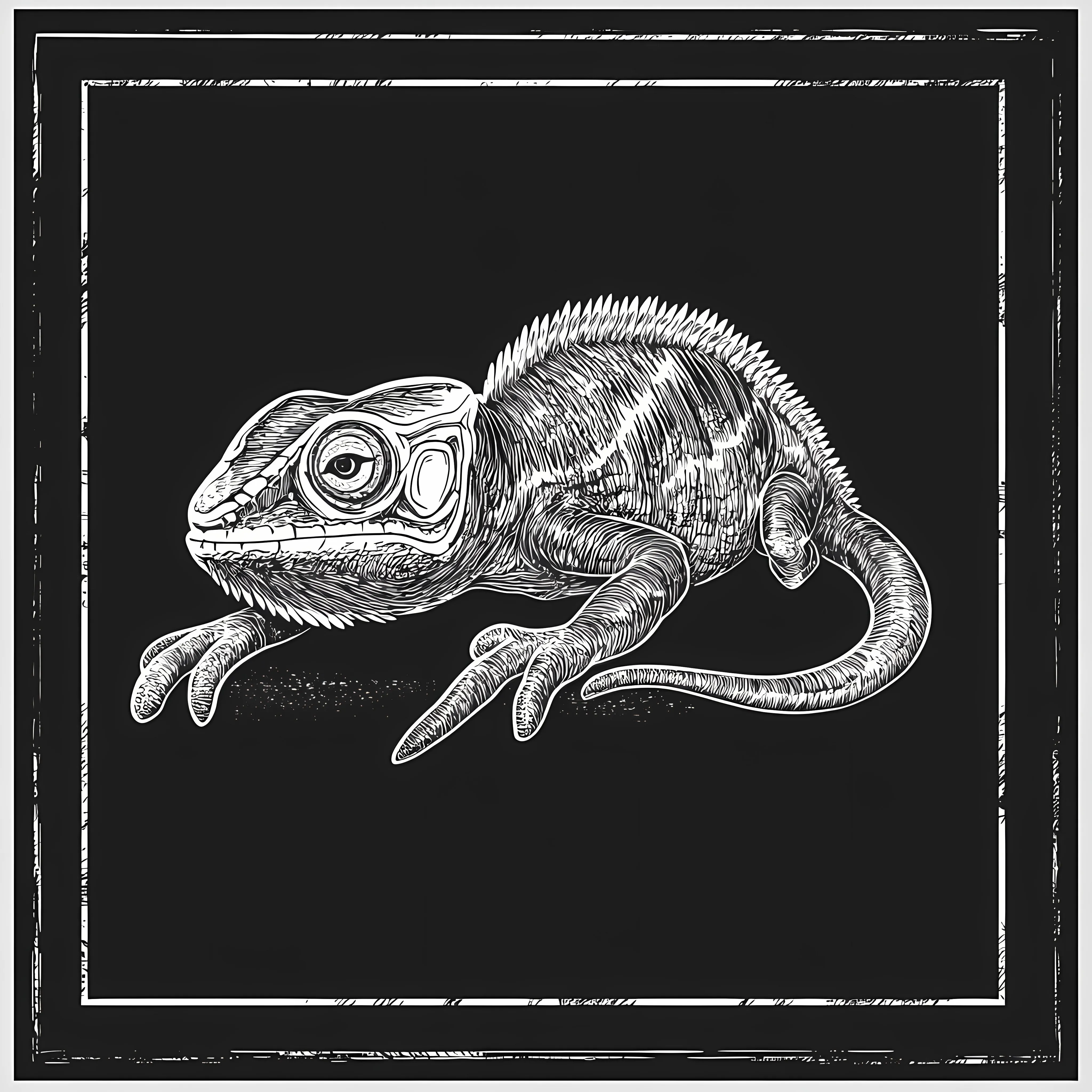 Hand Drawn Chameleon Sketch on Chalkboard — free download from Dotvec