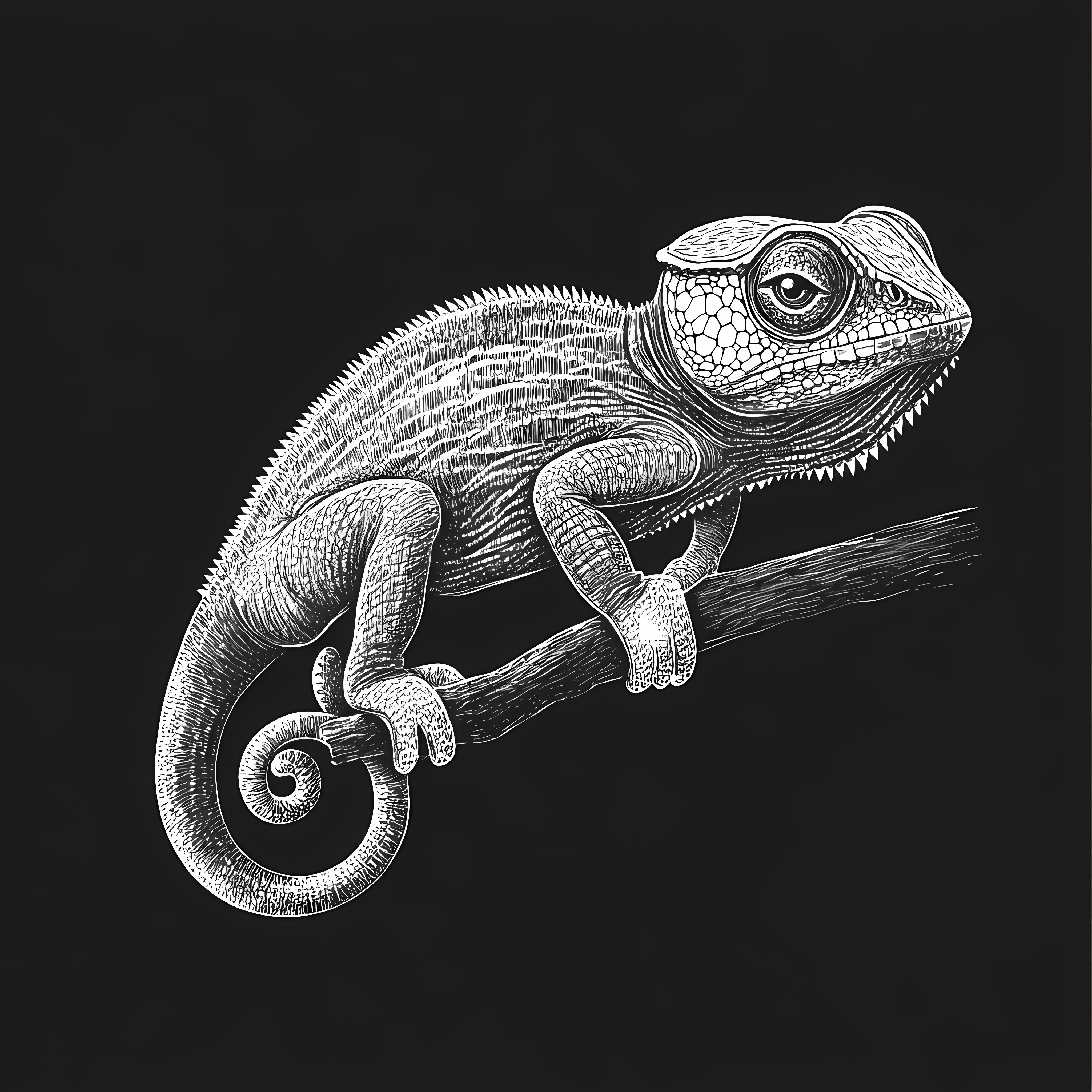 Hand Drawn Chameleon Sketch on Chalkboard — free download from Dotvec
