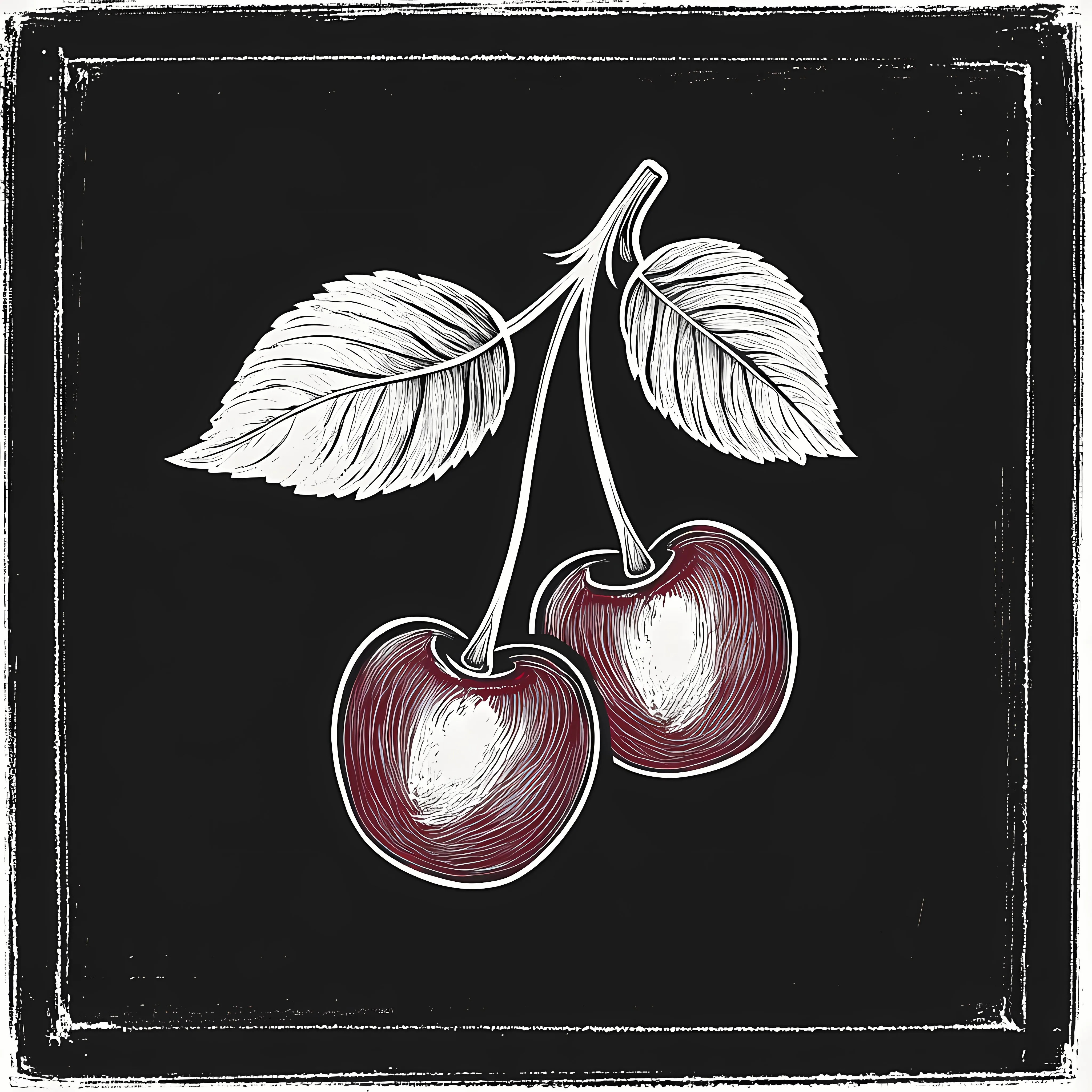 Hand Drawn Cherry Sketch on Chalkboard — free download from Dotvec