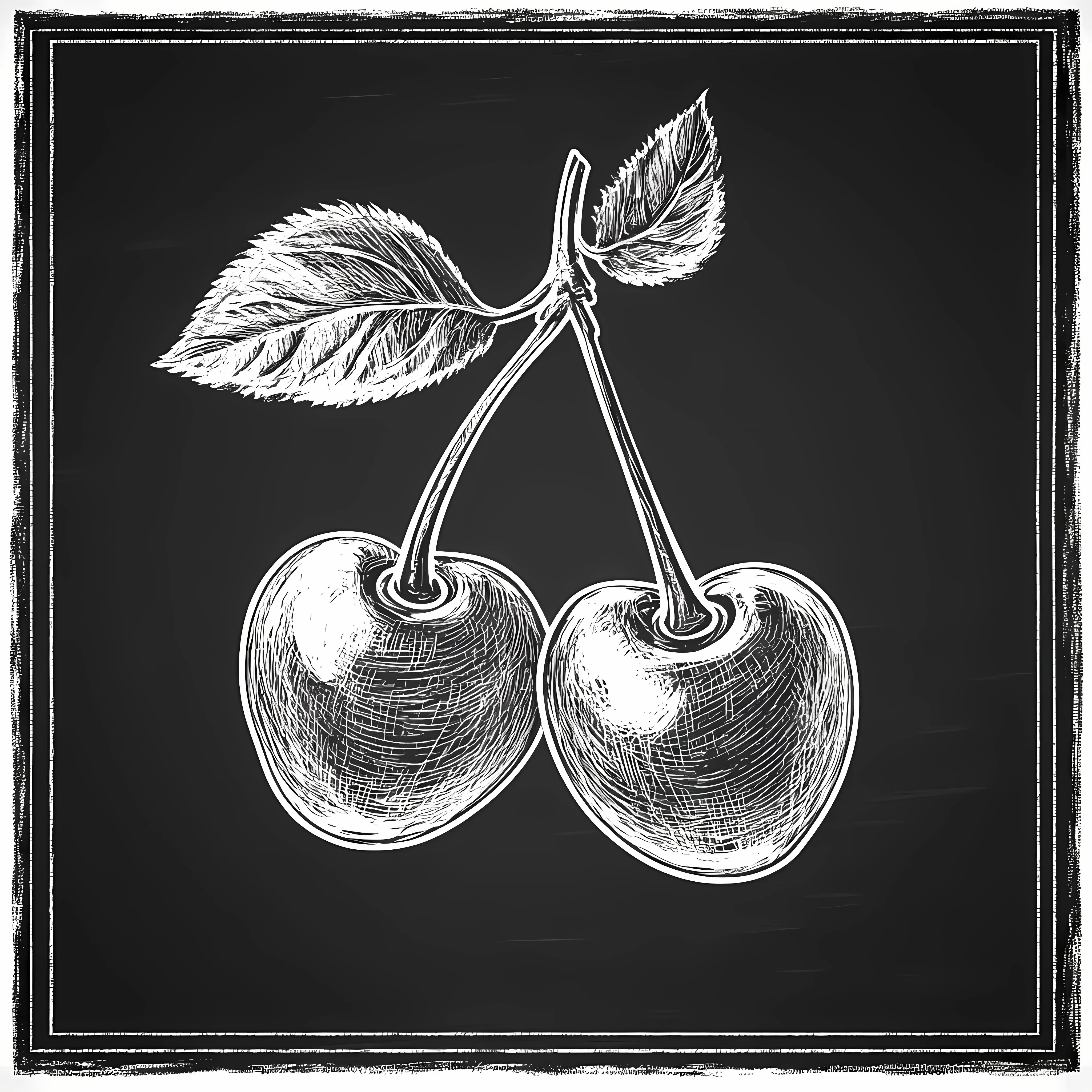 Hand Drawn Cherry Sketch on Chalkboard — free download from Dotvec