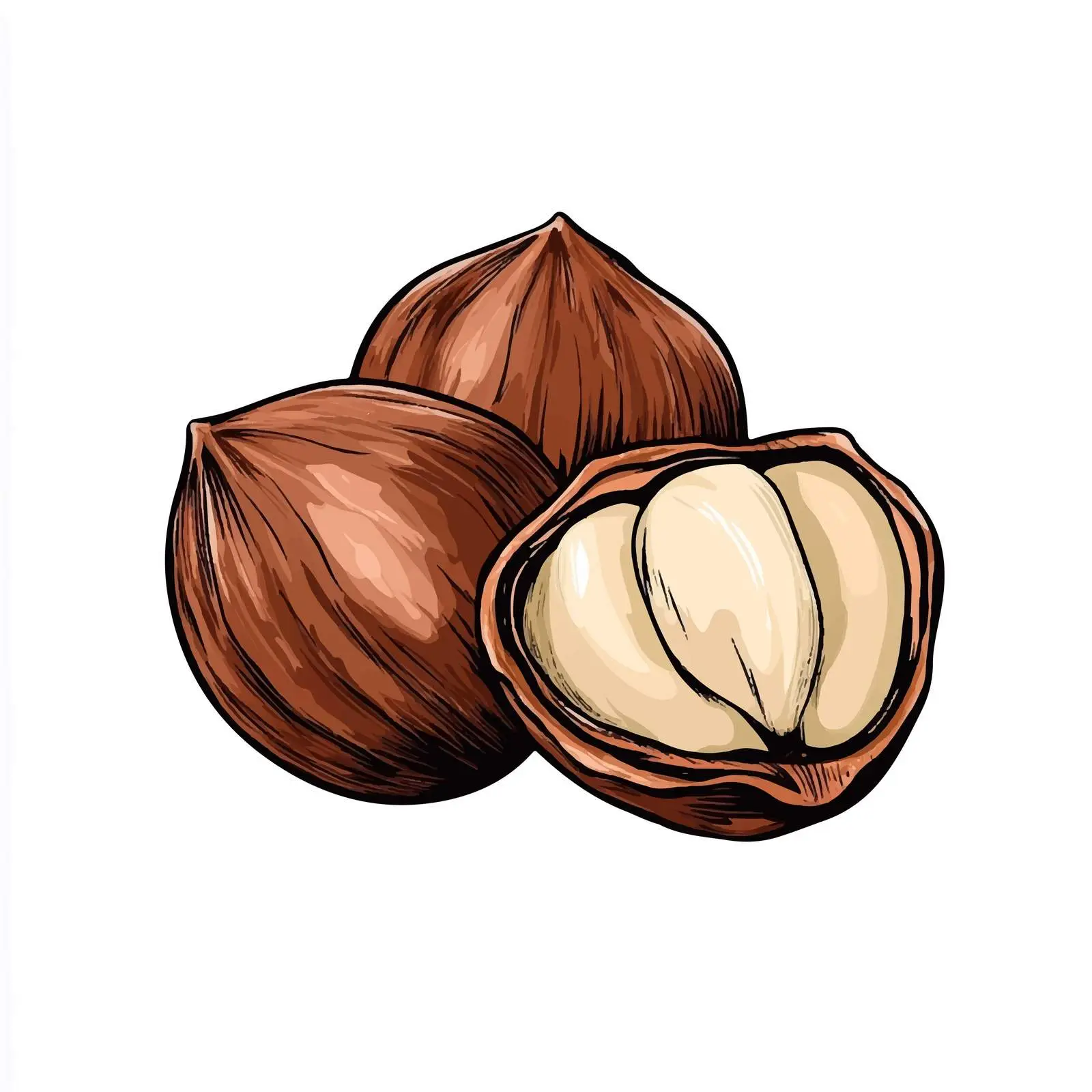 Hand-Drawn Chestnut Isolated on White Background — free download from Dotvec