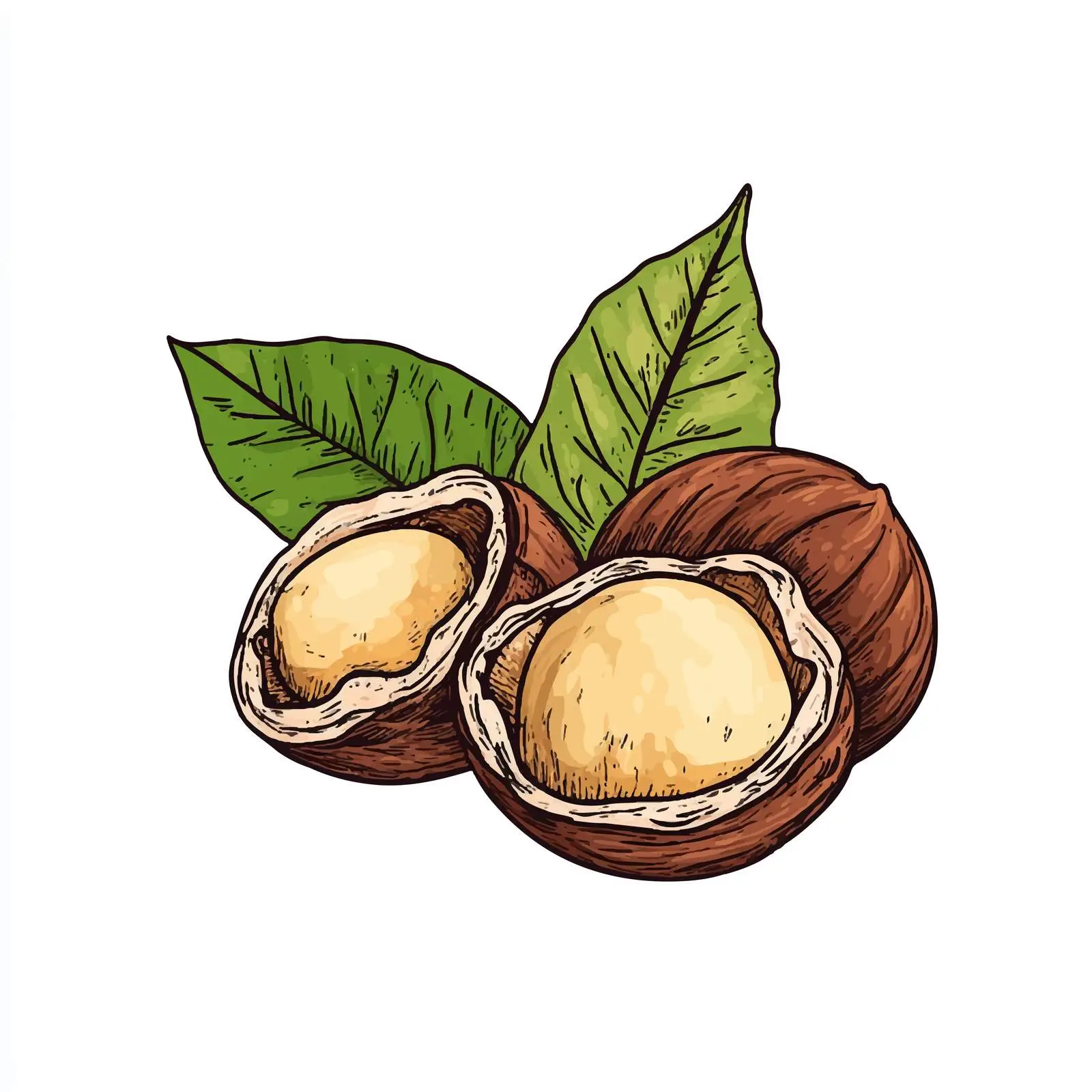Hand-Drawn Chestnut Nut Illustration on White Background — free download from Dotvec