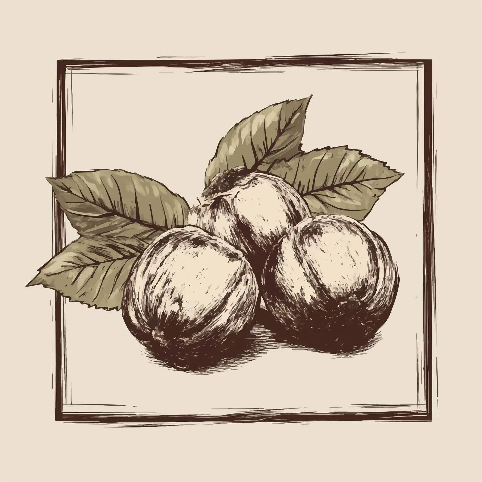 Hand-Drawn Chestnut Sketch on Beige Background — free download from Dotvec